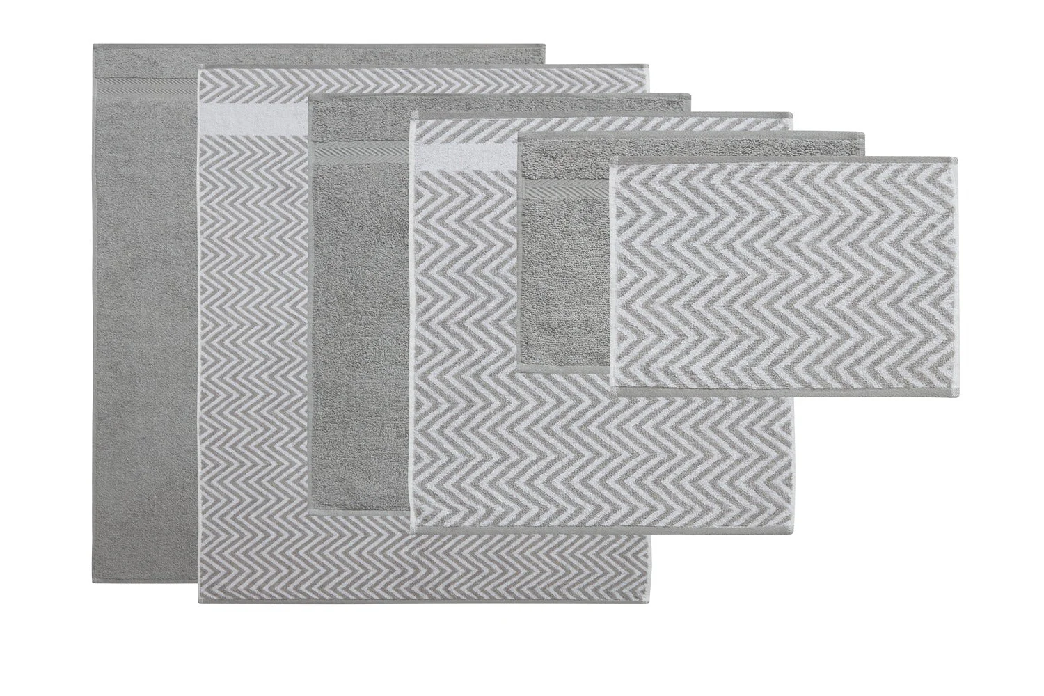 Kathy Ireland 6 Piece Chevron Jacquard Towel Set with Lets Dry - Image 16