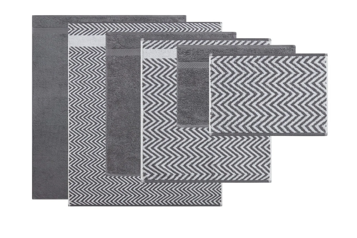 Kathy Ireland 6 Piece Chevron Jacquard Towel Set with Lets Dry - Image 21