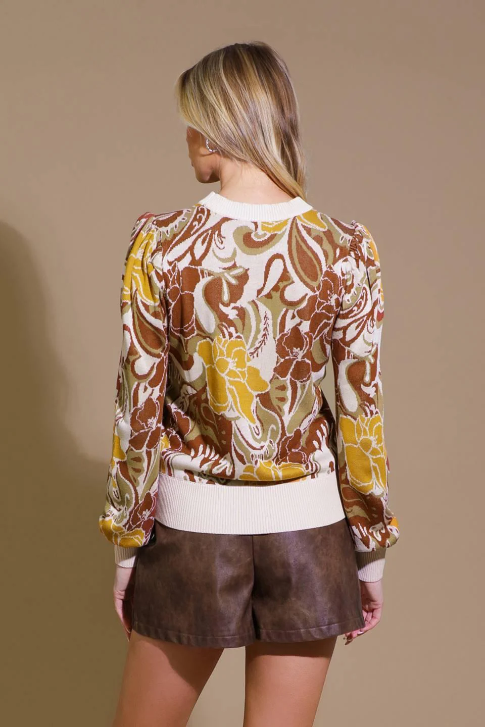 Keeping Tabs Jacquard Pullover Sweater Top - Image 2