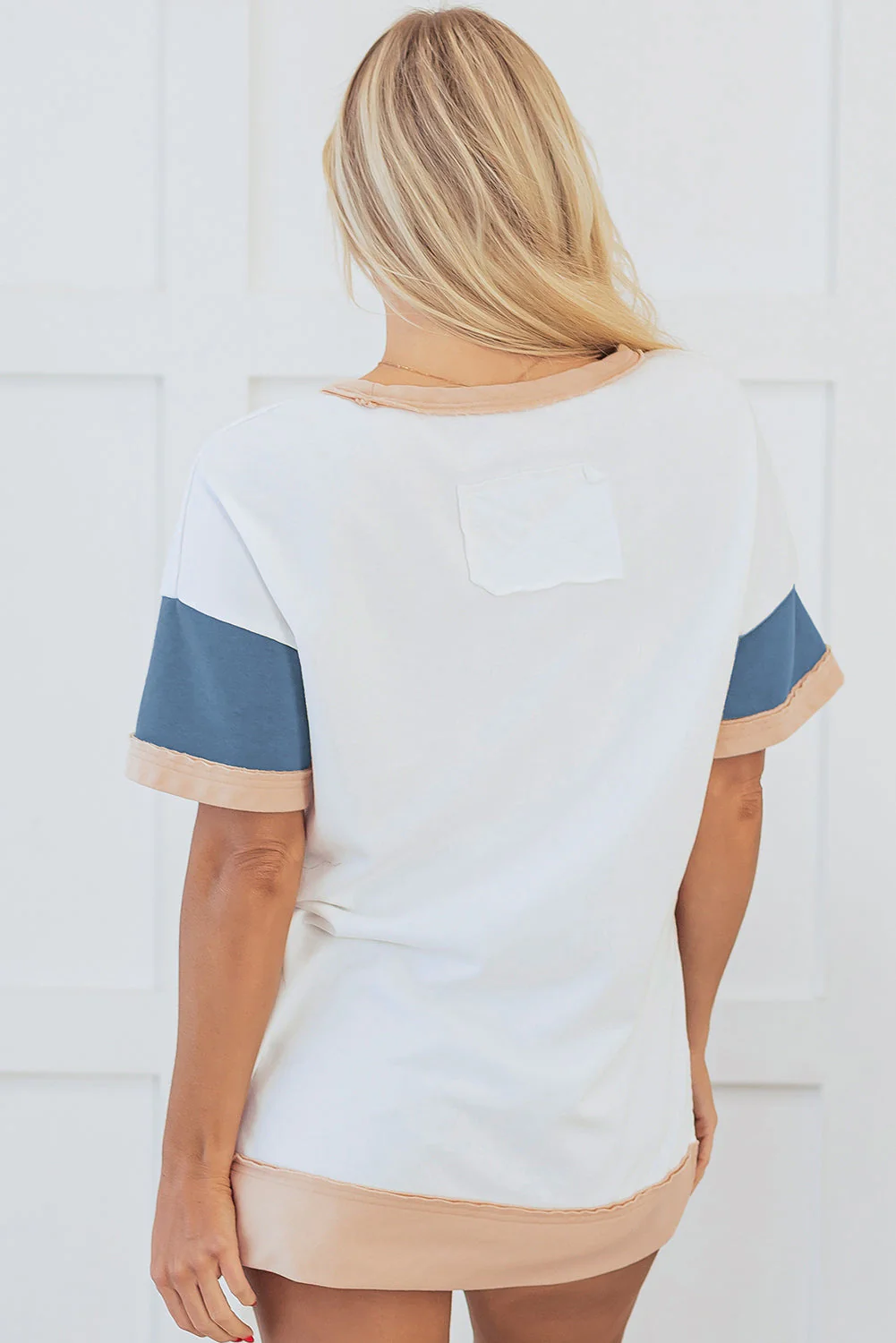 Threaded Pear Kensley Patchwork Side Split Tunic Top - Image 2