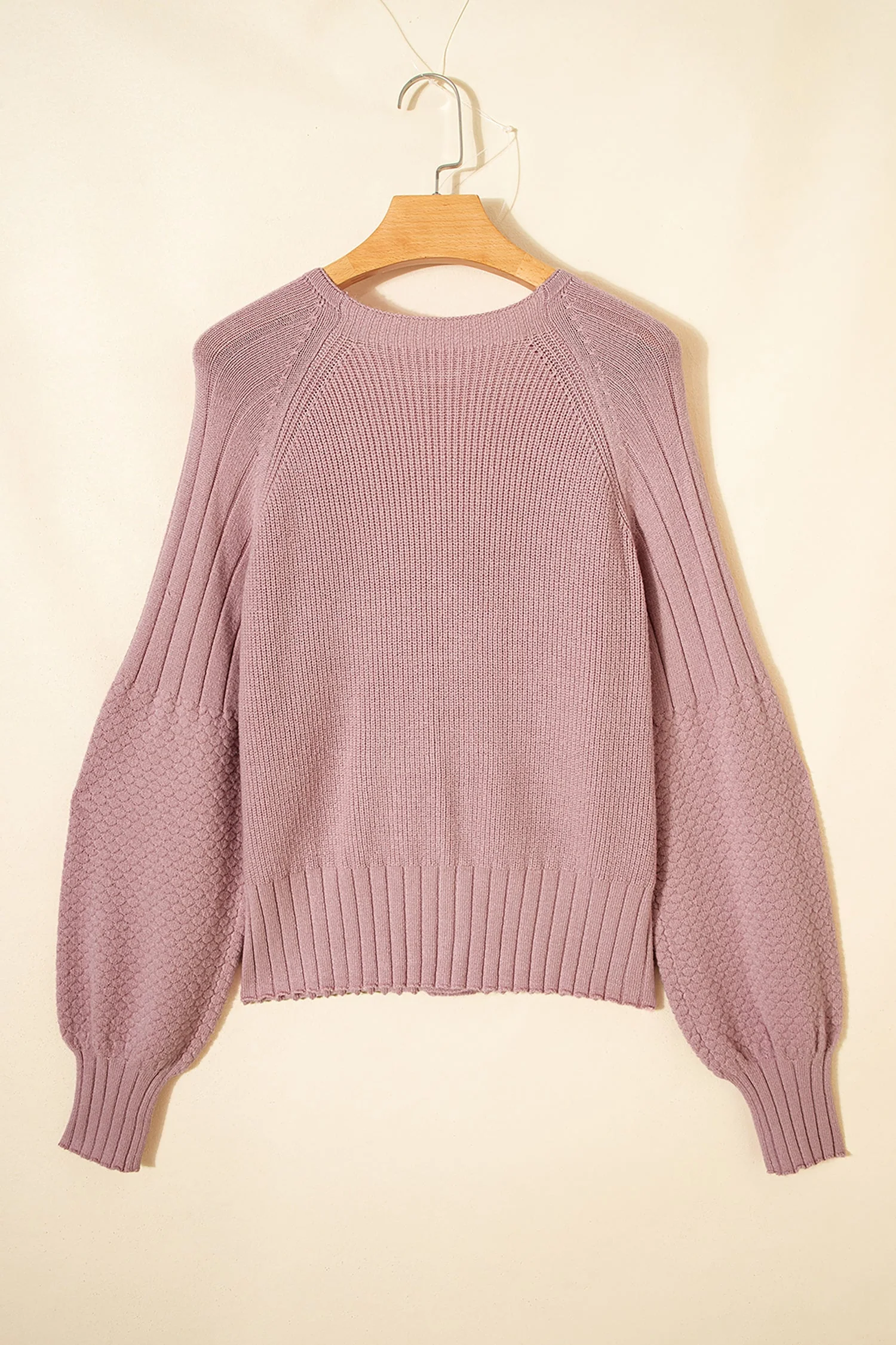 Threaded Pear Khloe Mixed Texture Knit Sweater - Image 12