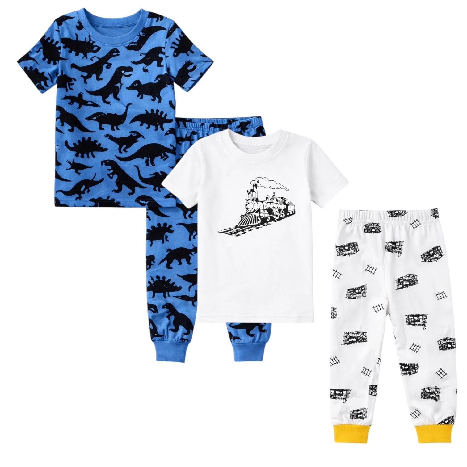 Kids and Toddlers Boys Soft 2 Pack Pajama Sets Snug Fitted Ultra Soft Sleepwear Sets Short Sleeve - Image 14