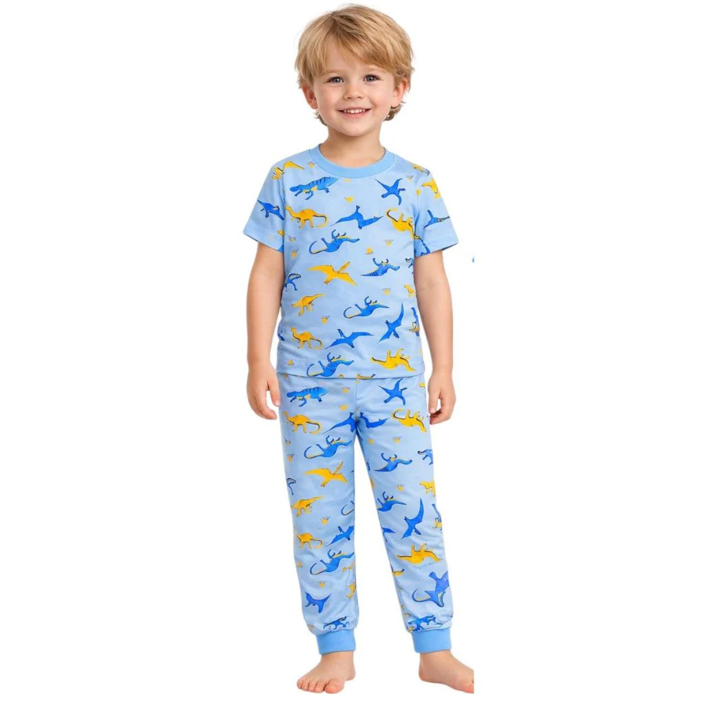 Kids Toddler Boy Short Sleeve Pajamas Set Snug Fit Soft & Stylish Cozy Comfortable Sleepwear Sets - Image 21