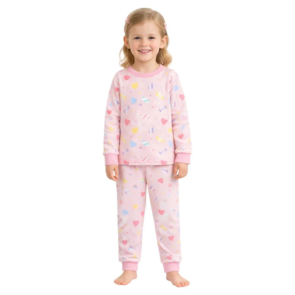 Kids Toddler Girl Long Sleeve Pajamas Set Snug Fit Soft & Stylish Cozy Comfortable Sleepwear Sets - Image 11