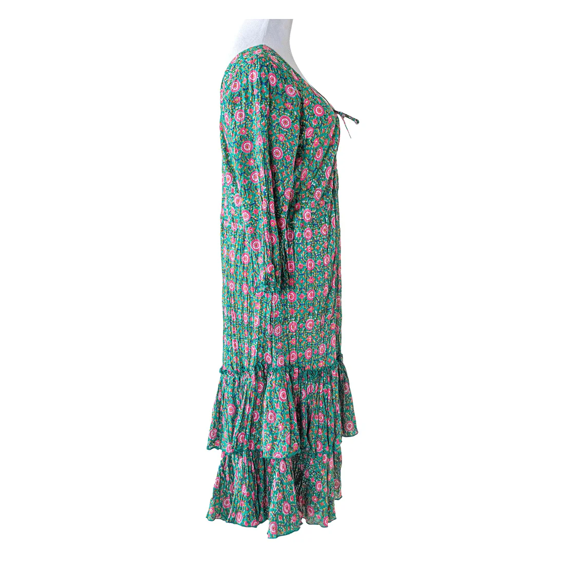 La Chic Women’s Cotton Block Print Tiered Midi Dress - Image 5