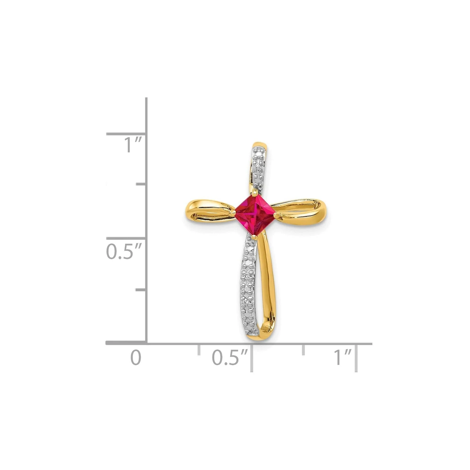 Lab Created Green Emerald and White Diamond Cross Pendant Gold Jewelry Gift for Women - Image 20