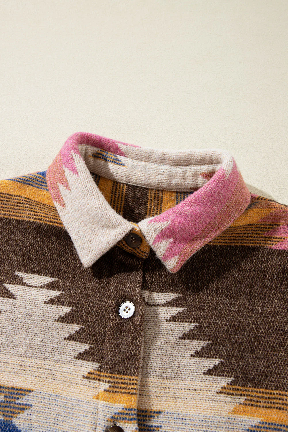 Threaded Pear Laney aztec Print Up Shacket - Image 3