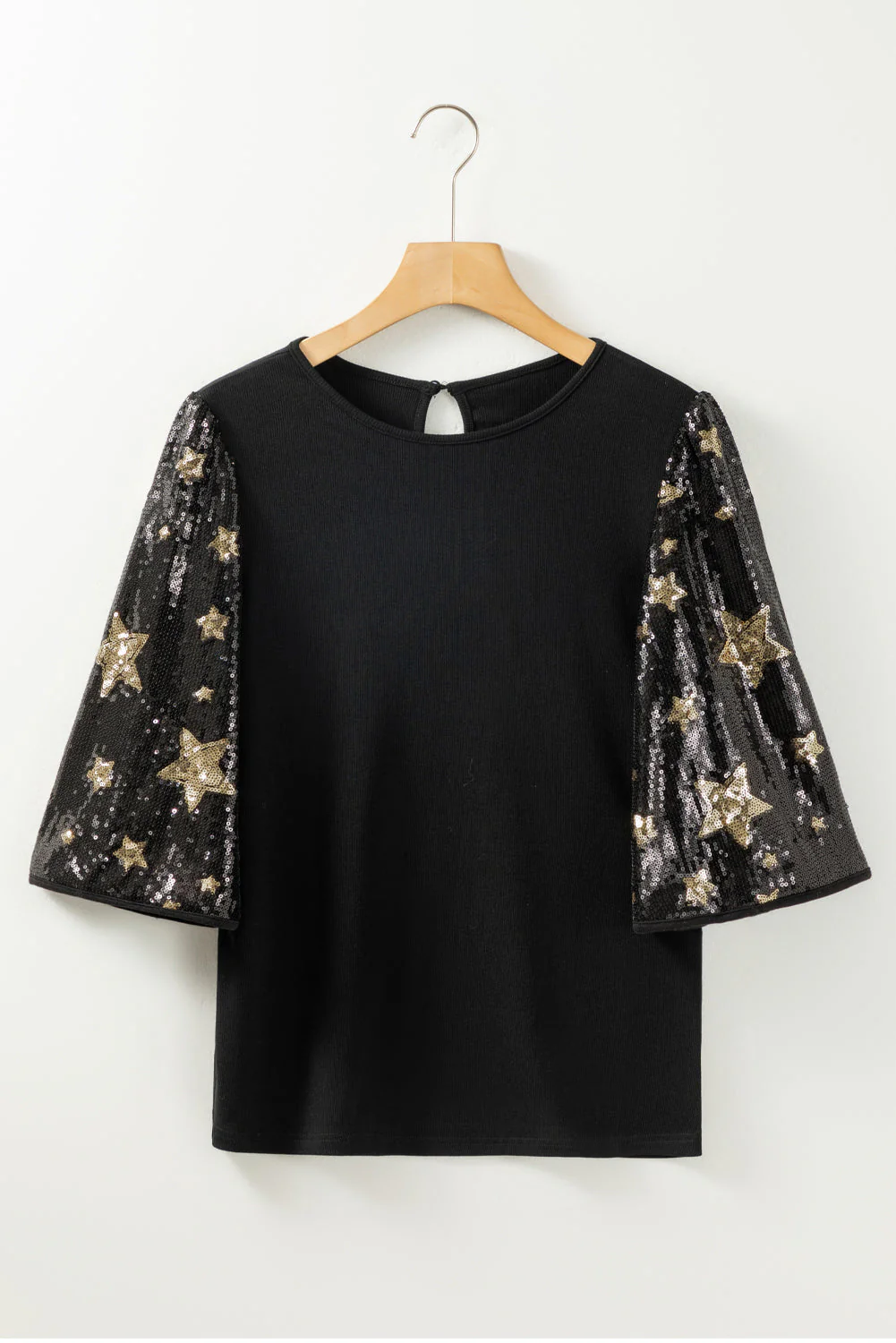 Threaded Pear Lara Splicing Half Sleeve Top - Image 9
