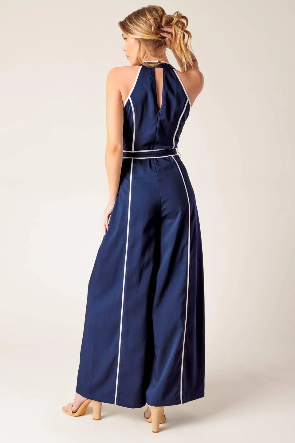 Layton Navy Woven Jumpsuit - Image 2