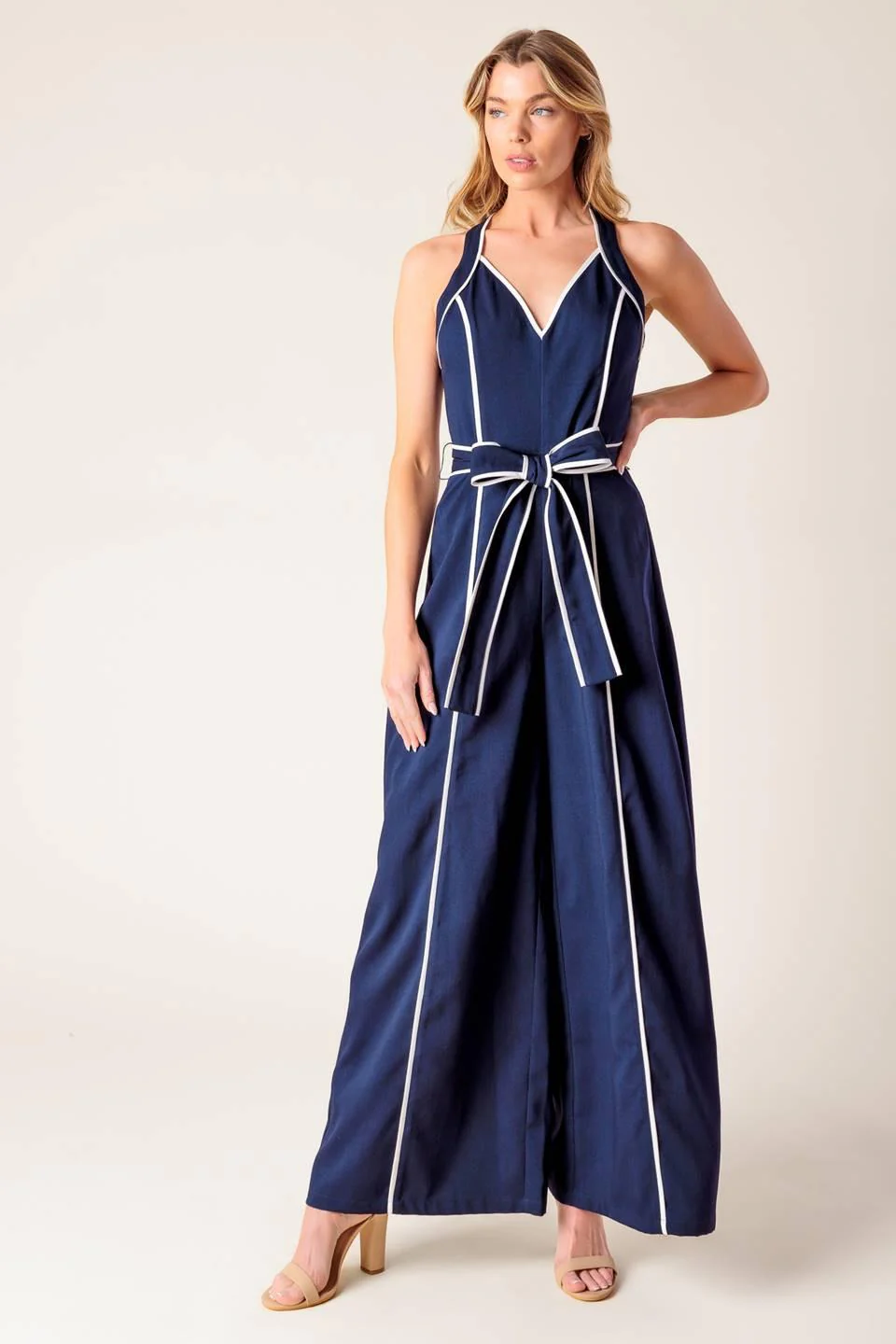 Layton Navy Woven Jumpsuit - Image 7