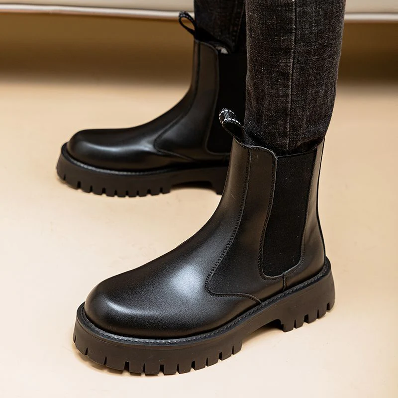 Leather High-Top Martin Boots - Image 5