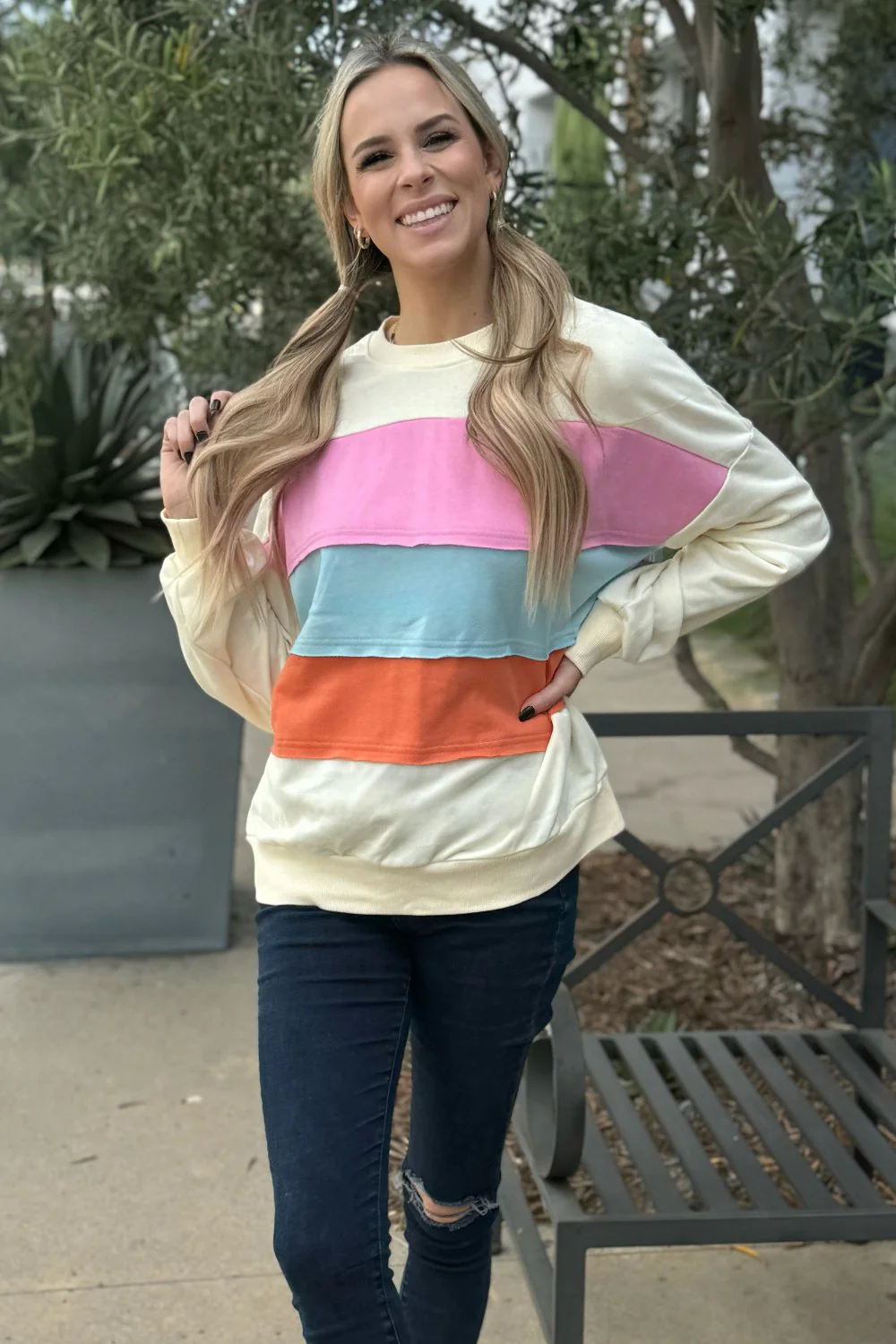 Threaded Pear Leilani Patchwork Sweatshirt - Image 5