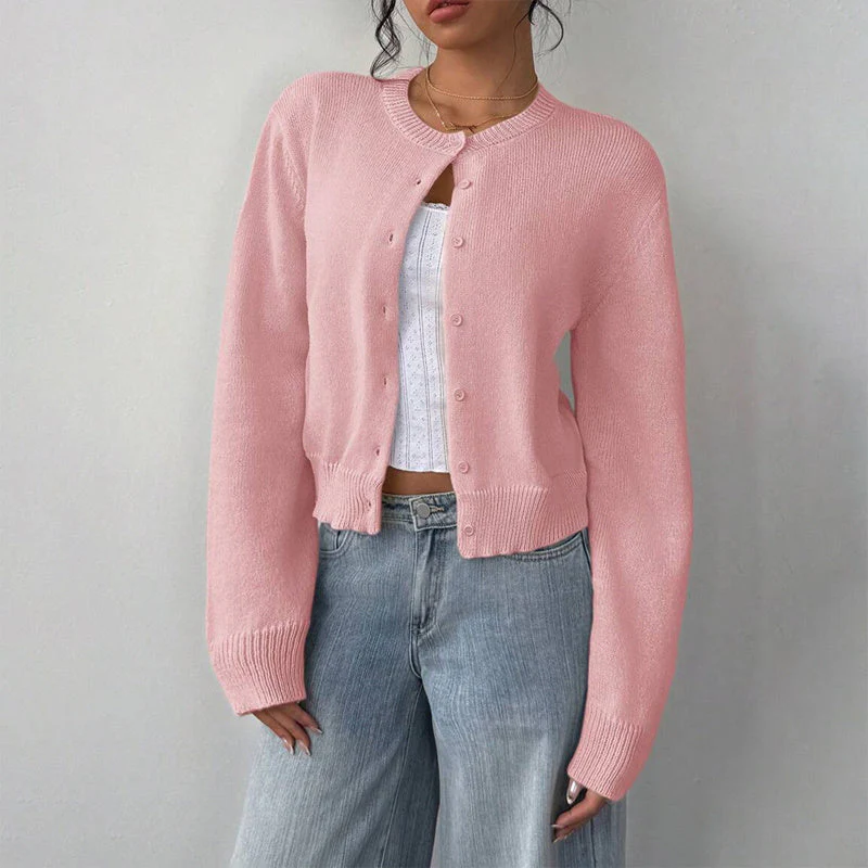 Light Ribbed Button-Up Cardigan - Image 11