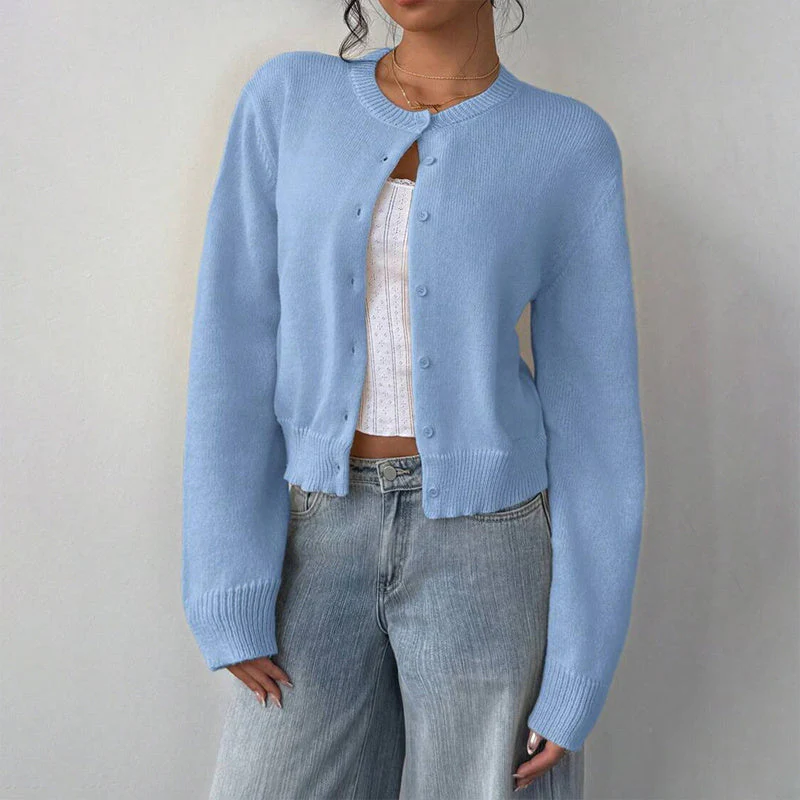 Light Ribbed Button-Up Cardigan - Image 13