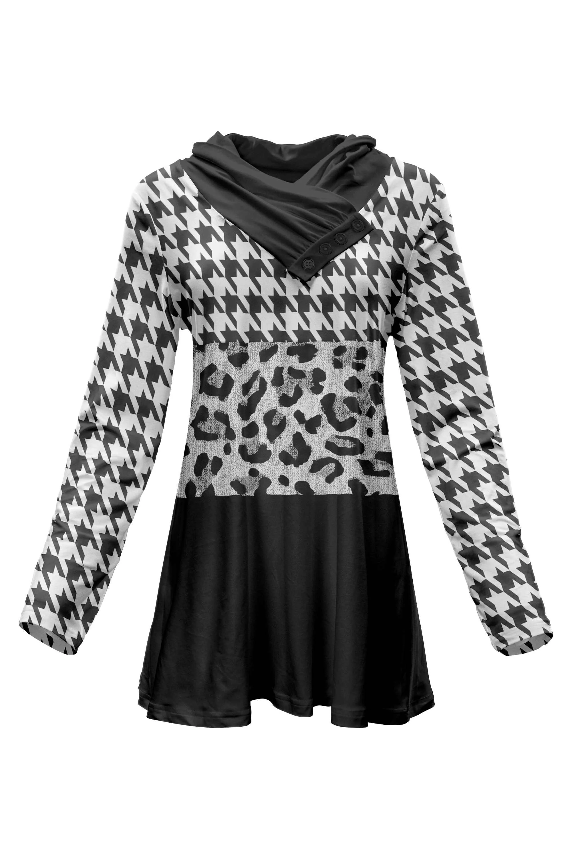Lily by Firmiana Cowl Neck 4-Button Placket Tops - Image 24
