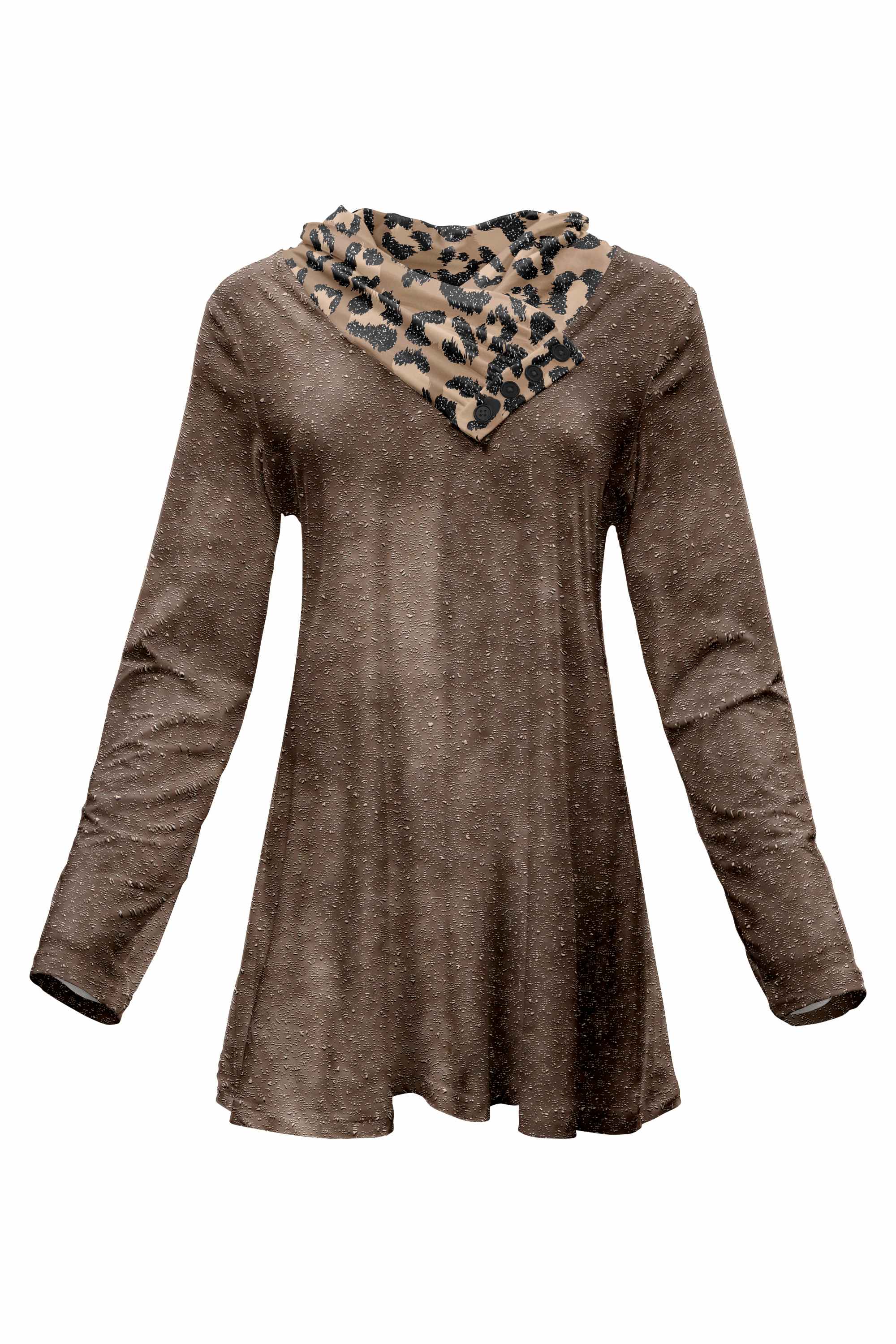 Lily by Firmiana Cowl Neck 4-Button Placket Tops - Image 47