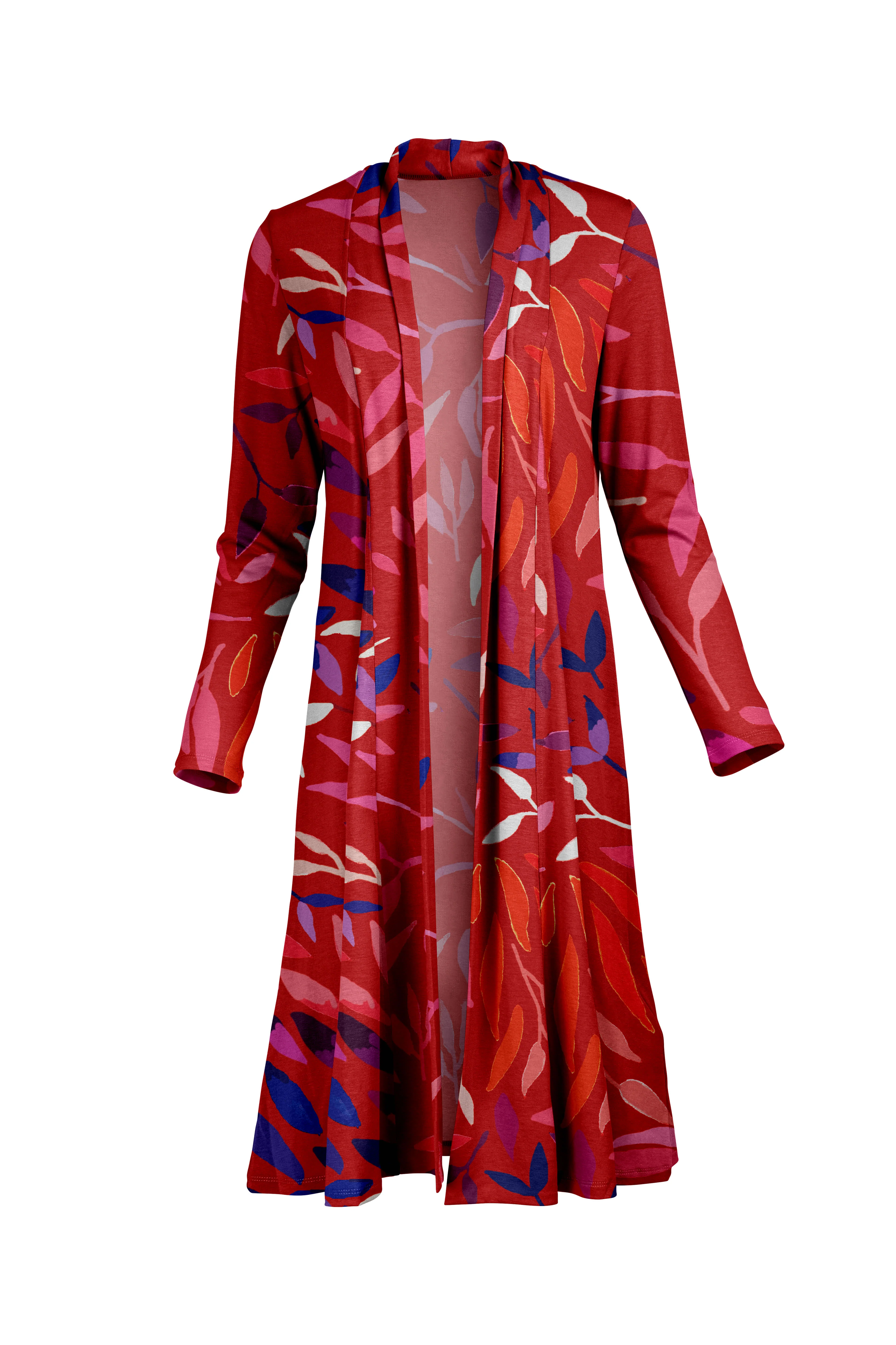 Lily by Firmiana Longline Open Front Cardigan Duster Tops - Image 3