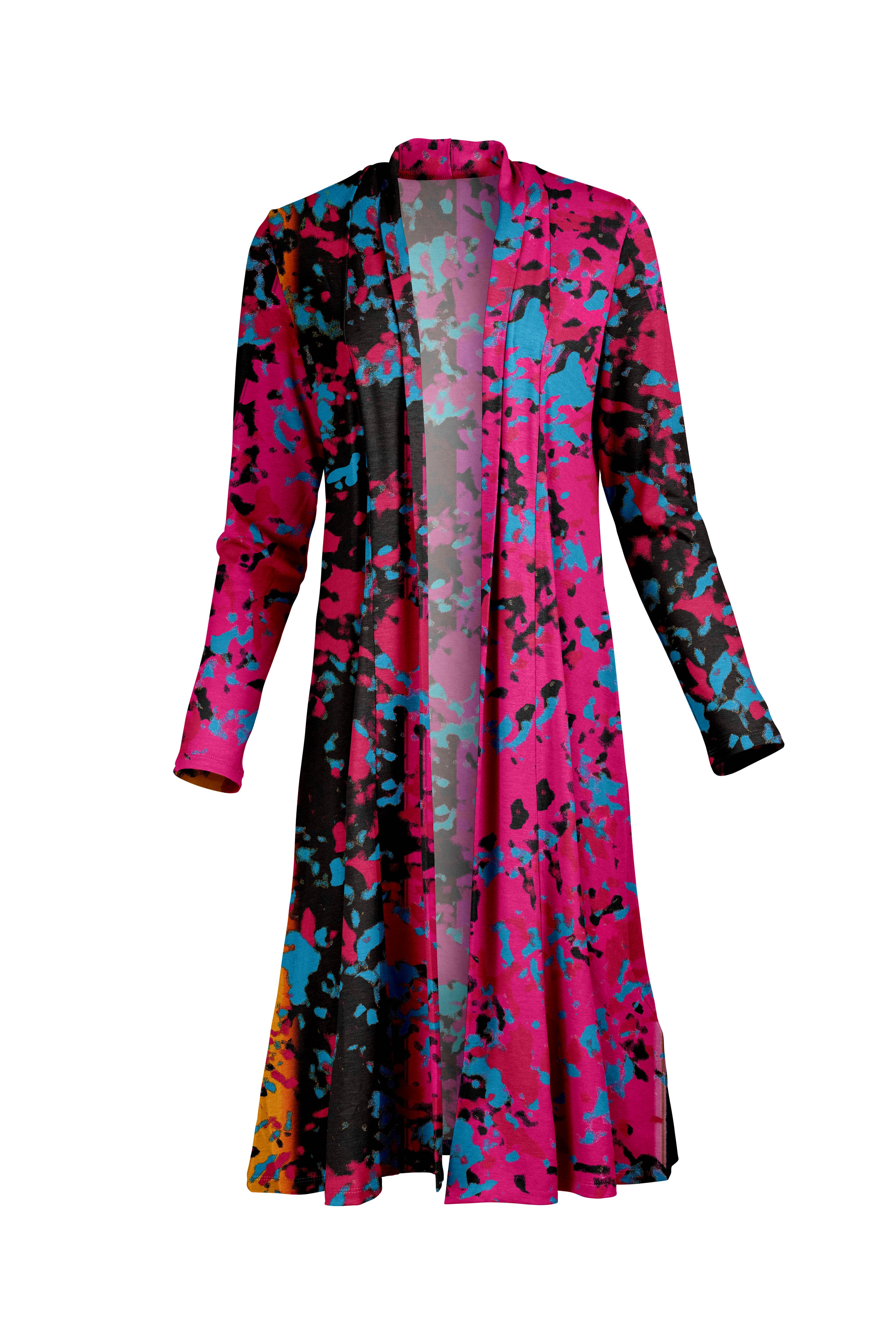 Lily by Firmiana Longline Open Front Cardigan Duster Tops - Image 42
