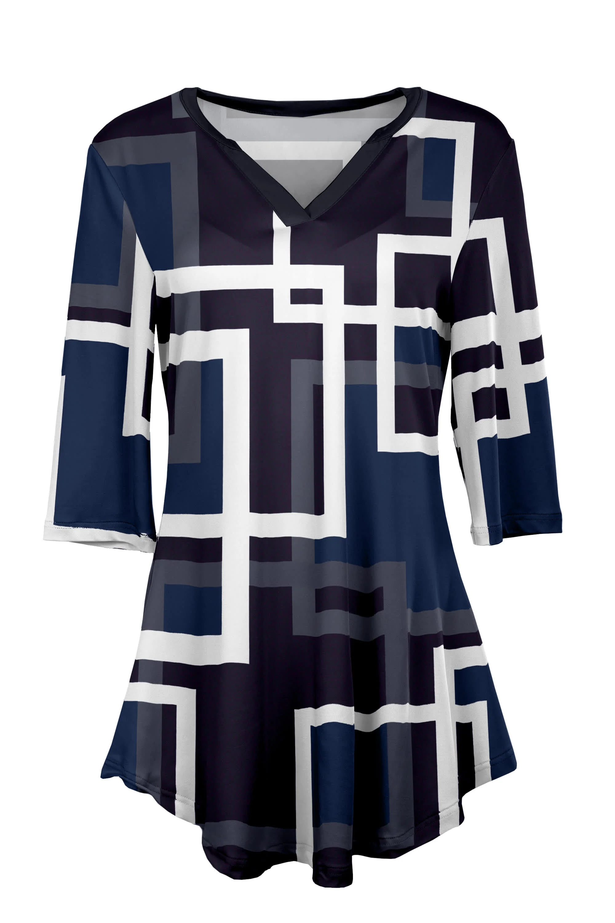 Lily by Firmiana Notch Neck Tunic Tops - Image 3