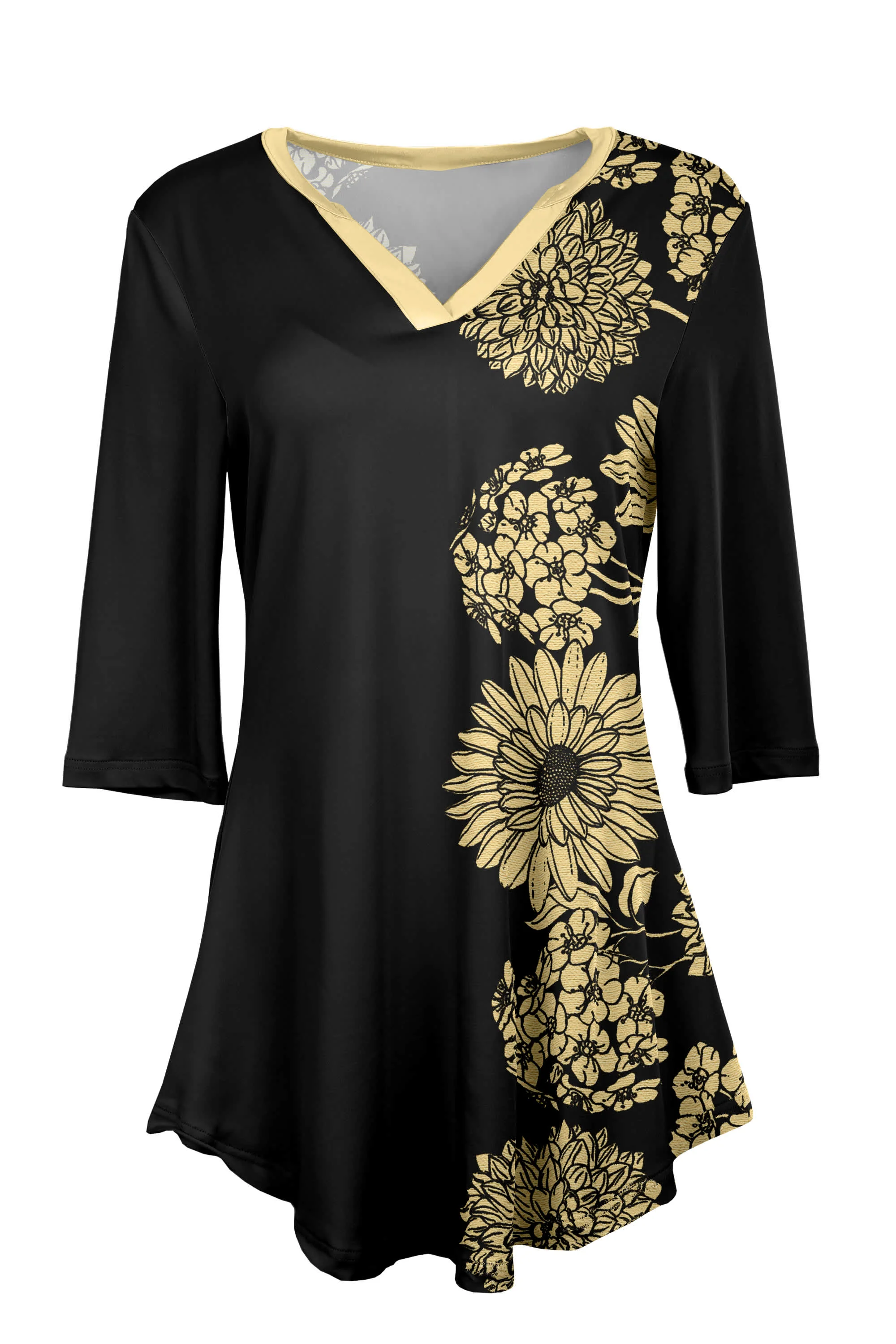 Lily by Firmiana Notch Neck Tunic Tops - Image 49