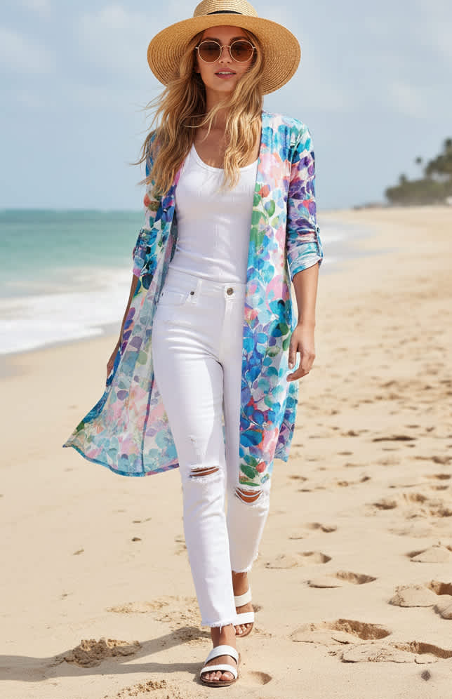 Lily by Firmiana Open Front Longline Cardigan - Image 6