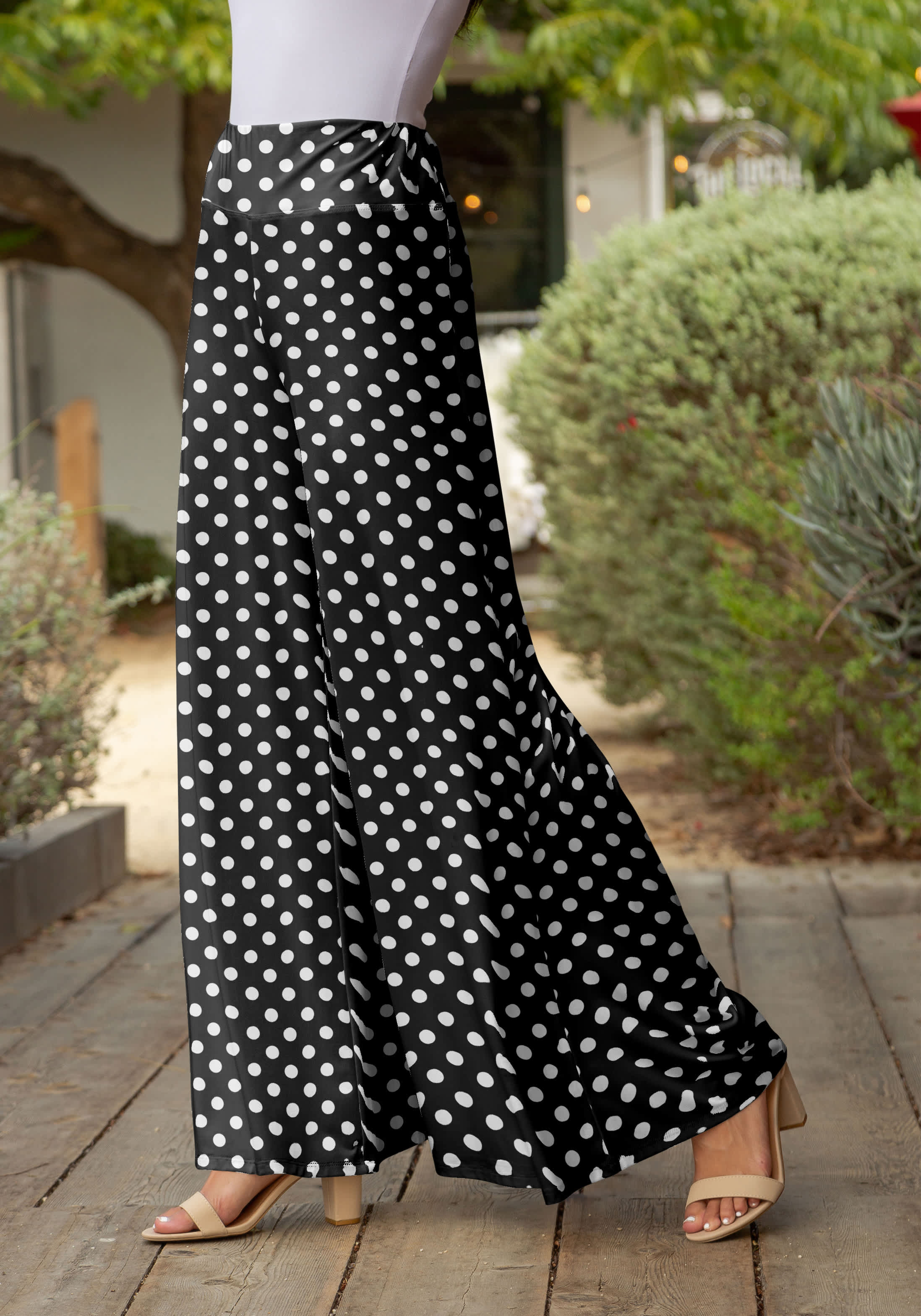 Lily by Firmiana Wide Leg Pant With Wide Waistband - Image 46