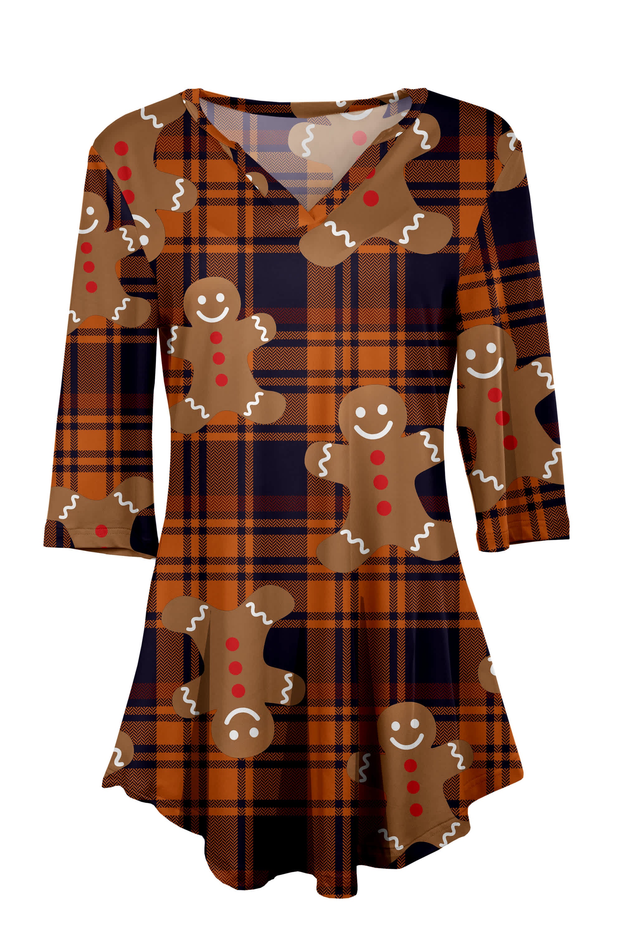 Lily by Firmiana Women’s Gingerbread & Candy Cookie Holiday Print - Image 3