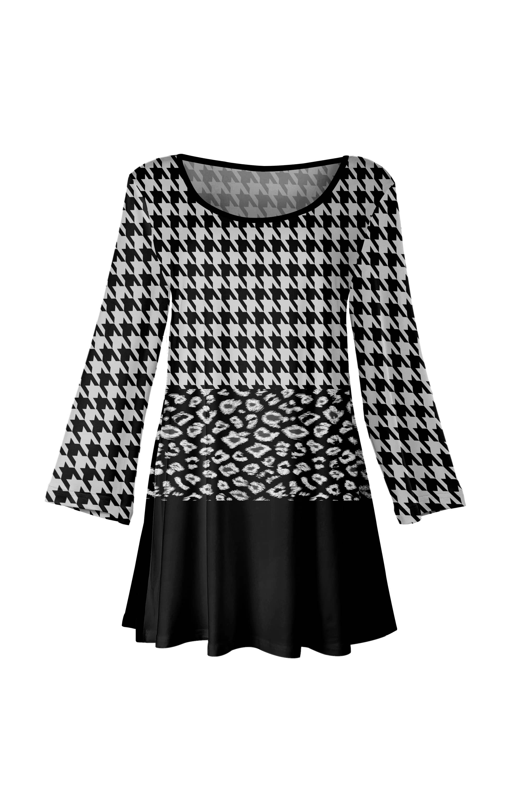 Lily by Firmiana Women's Bracelet Length Tunic with Round Neckline Red and White Roses - Image 17