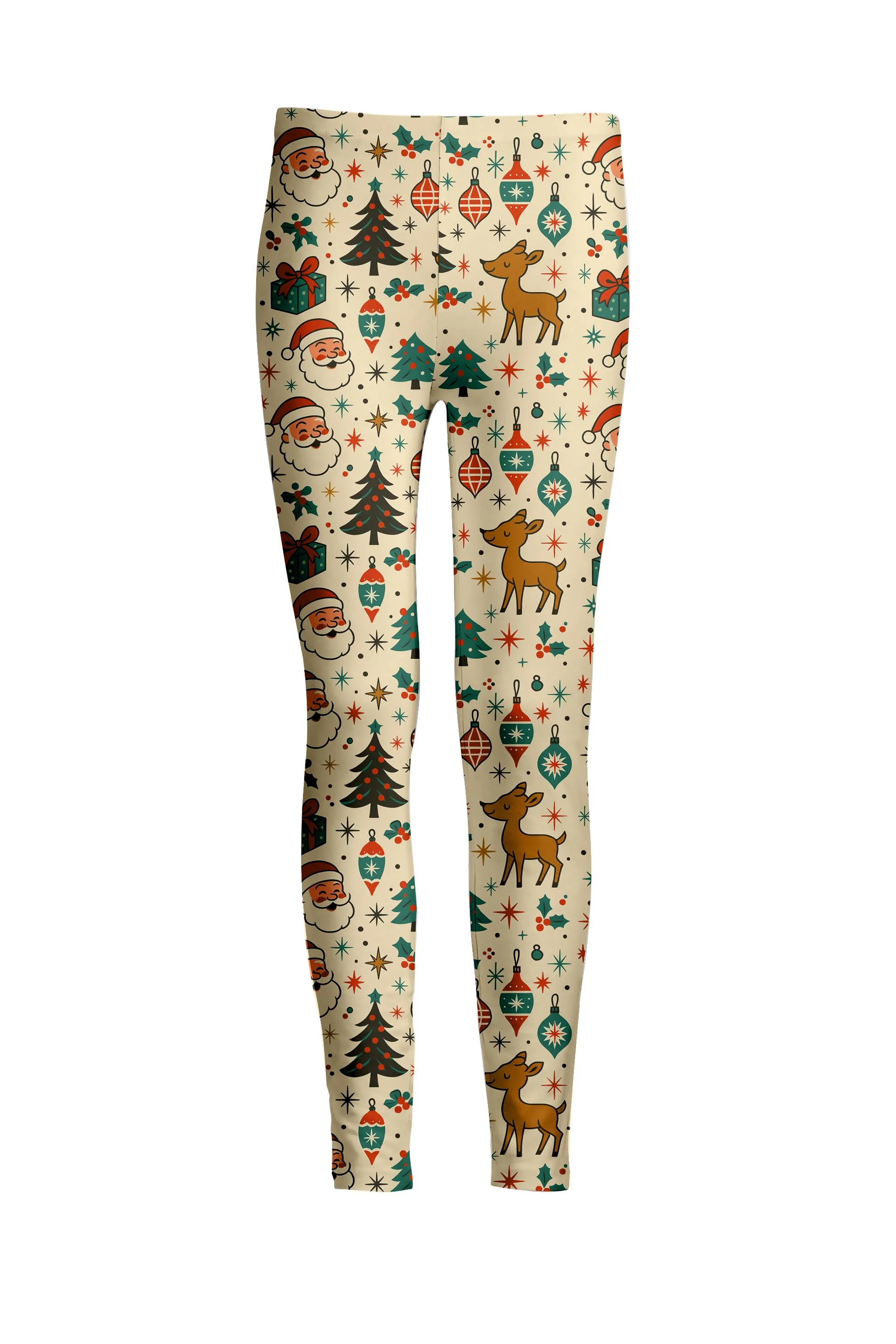 Lily by Firmiana Women's Medium Rise Printed Legging Blue & Brown Marshmallow Snowman Print - Image 10