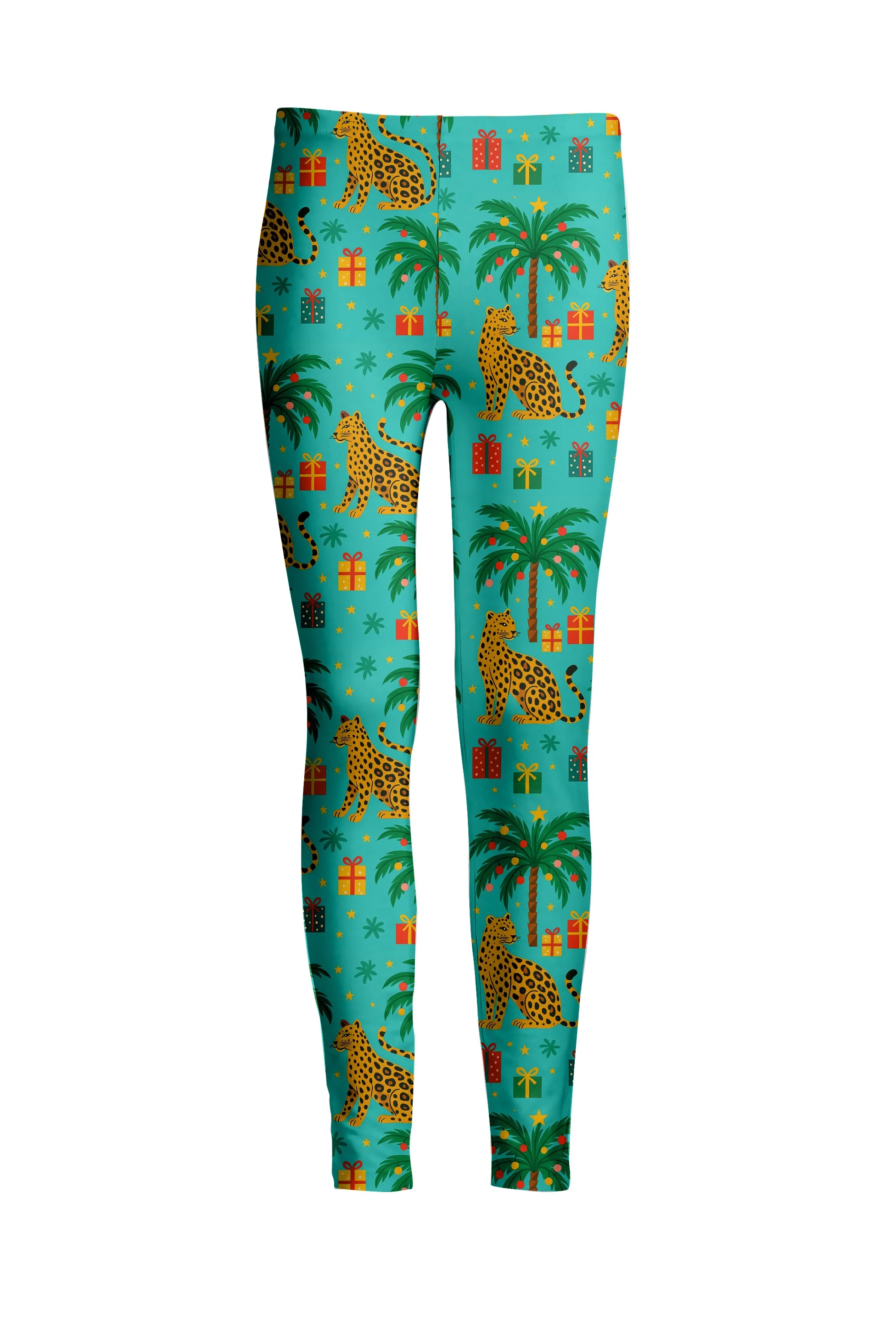 Lily by Firmiana Women's Medium Rise Printed Legging Blue & Brown Marshmallow Snowman Print - Image 13