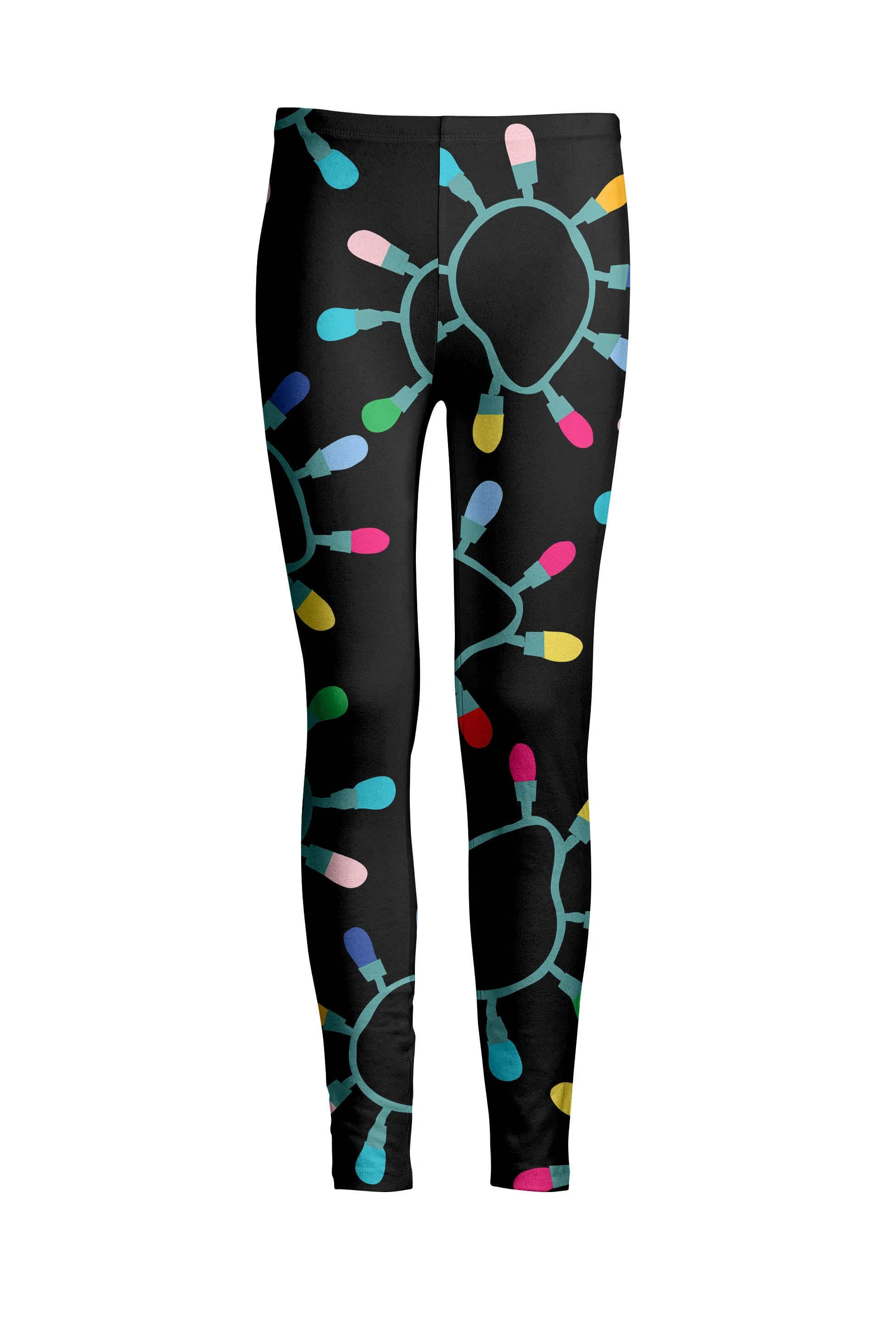 Lily by Firmiana Women's Medium Rise Printed Legging Blue & Brown Marshmallow Snowman Print - Image 24