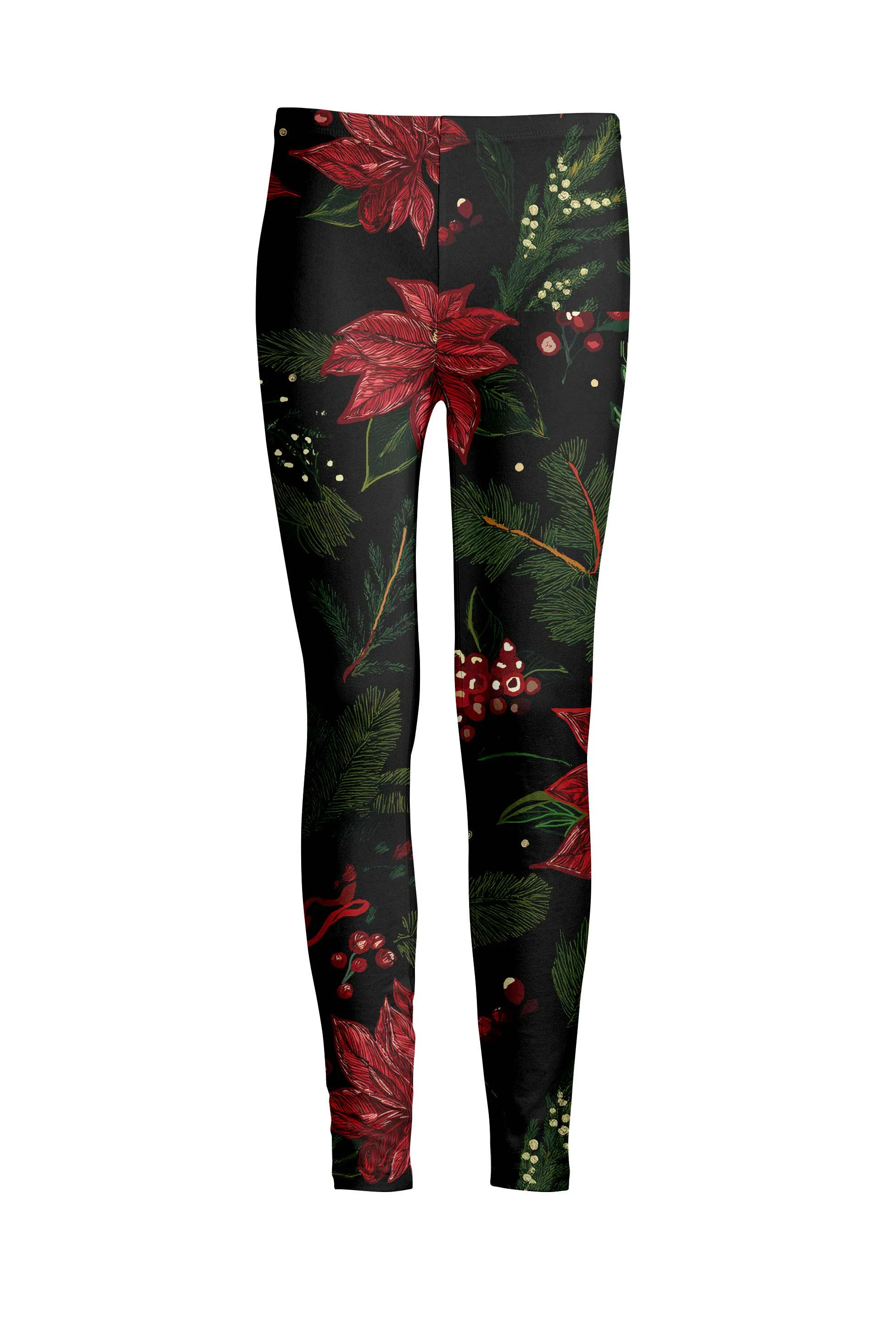 Lily by Firmiana Women's Medium Rise Printed Legging Blue & Brown Marshmallow Snowman Print - Image 26