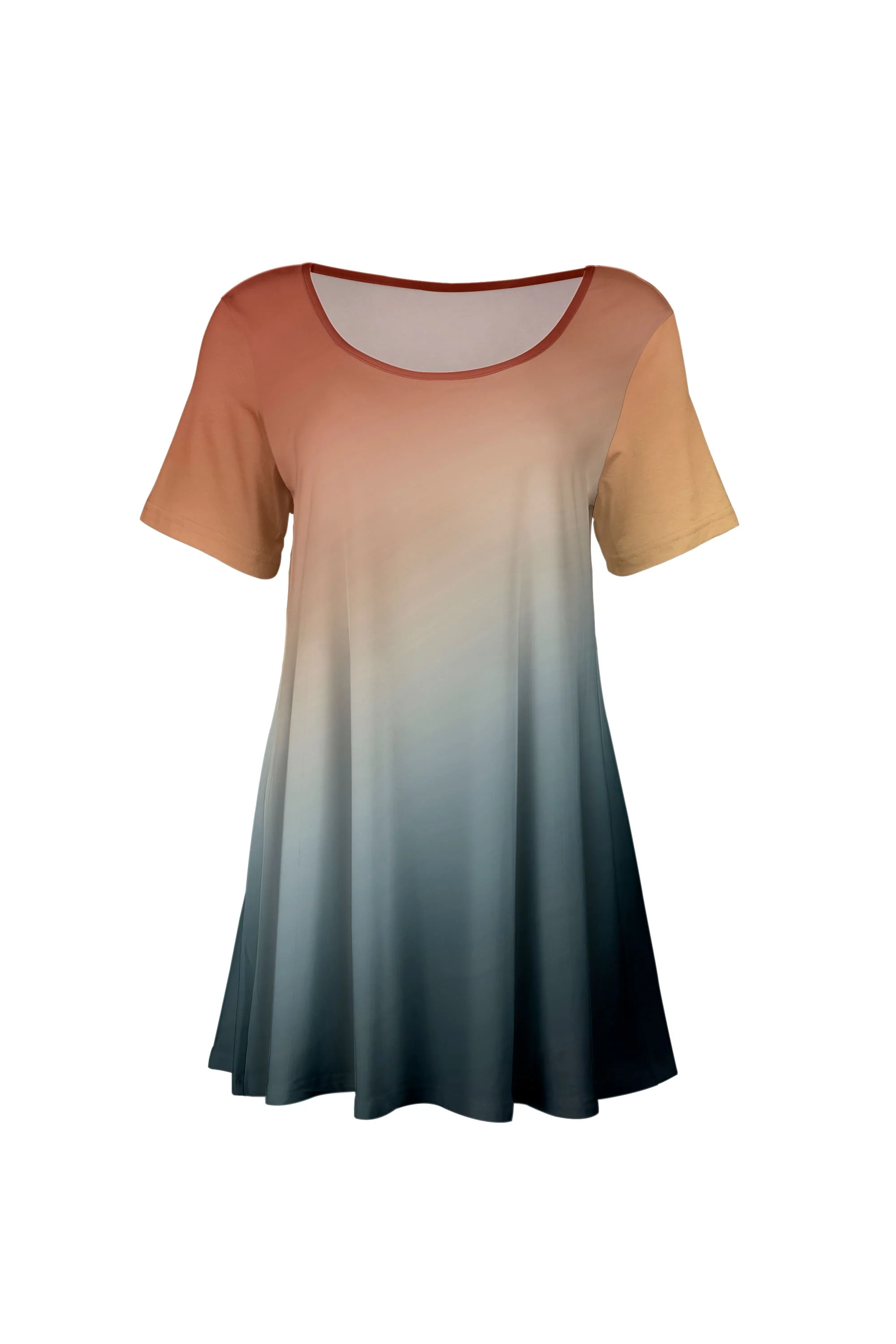 Lily by Firmiana Women's Short Sleeve Round Neck Tunic Multicolor Paint Blue - Image 5