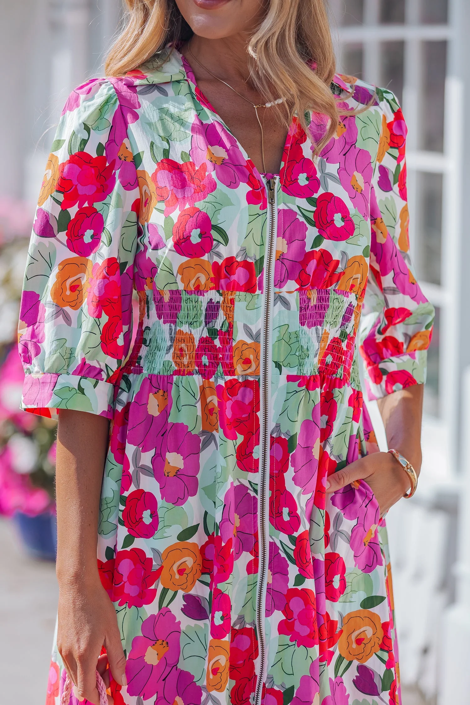 Threaded Pear Lisa Puffy Half Sleeve Dress - Image 11