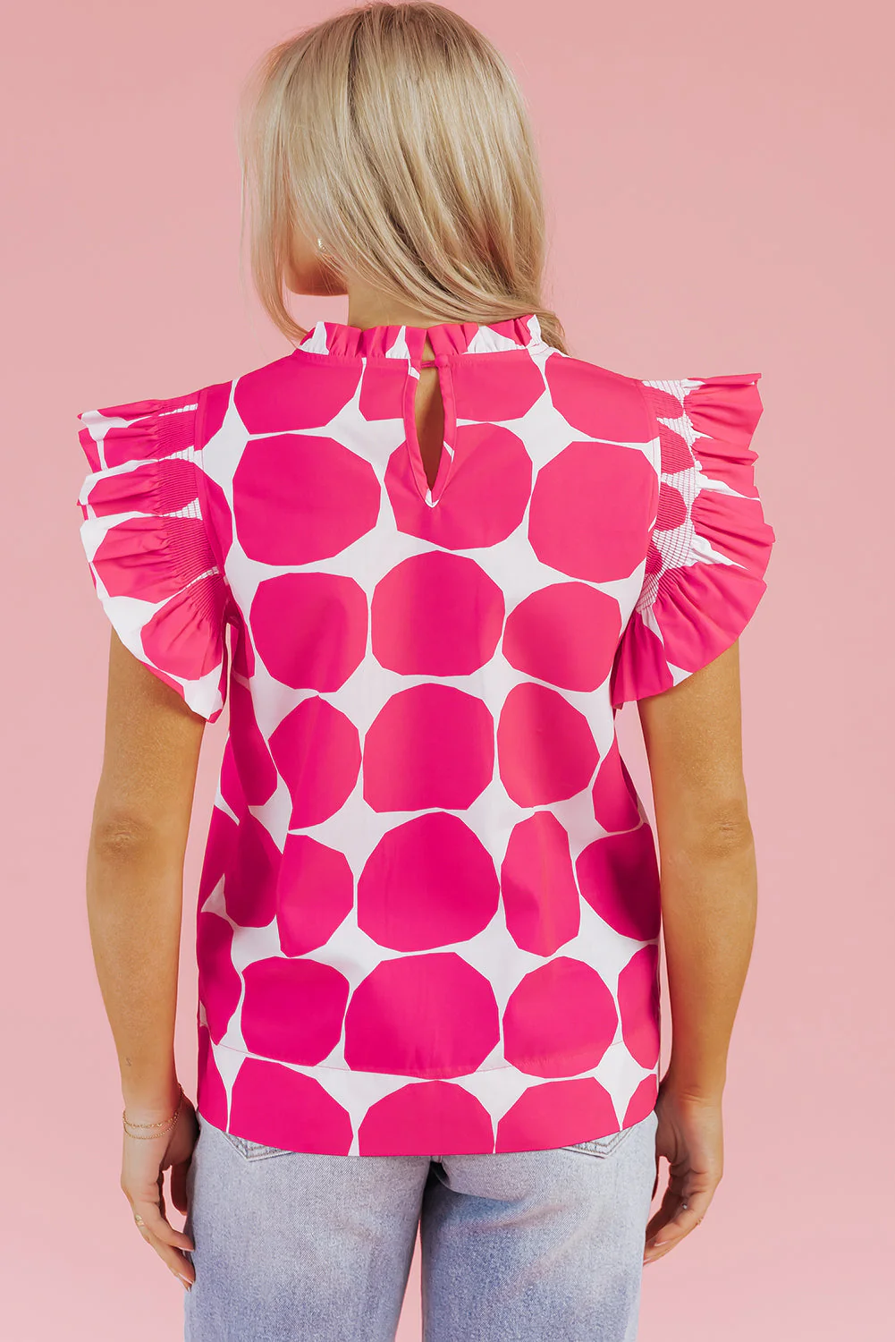 Threaded Pear Loretta Bubblegum Pattern Frilled Top - Image 2