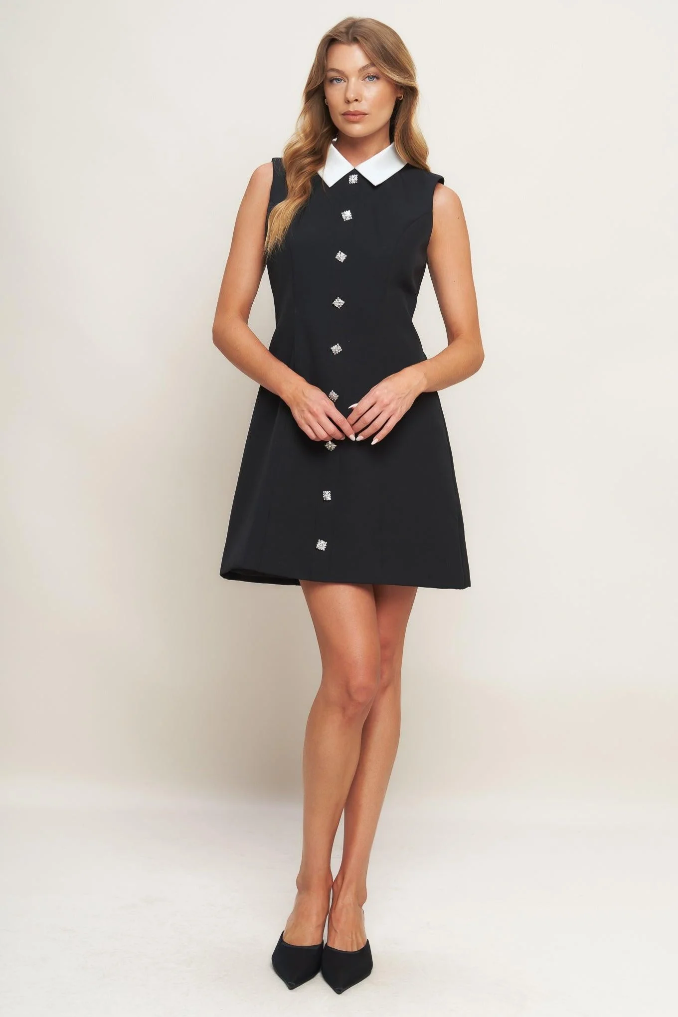 Lovely Moment Black Woven Mini Dress - Image 2