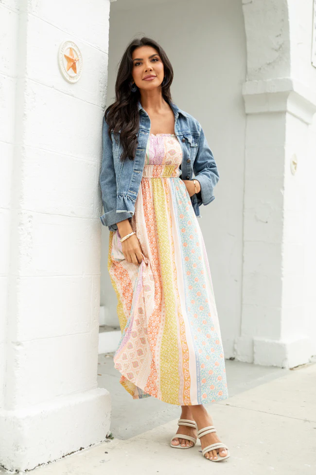 Lovingly Yours Multi Patchwork Print Midi Dress - Image 6