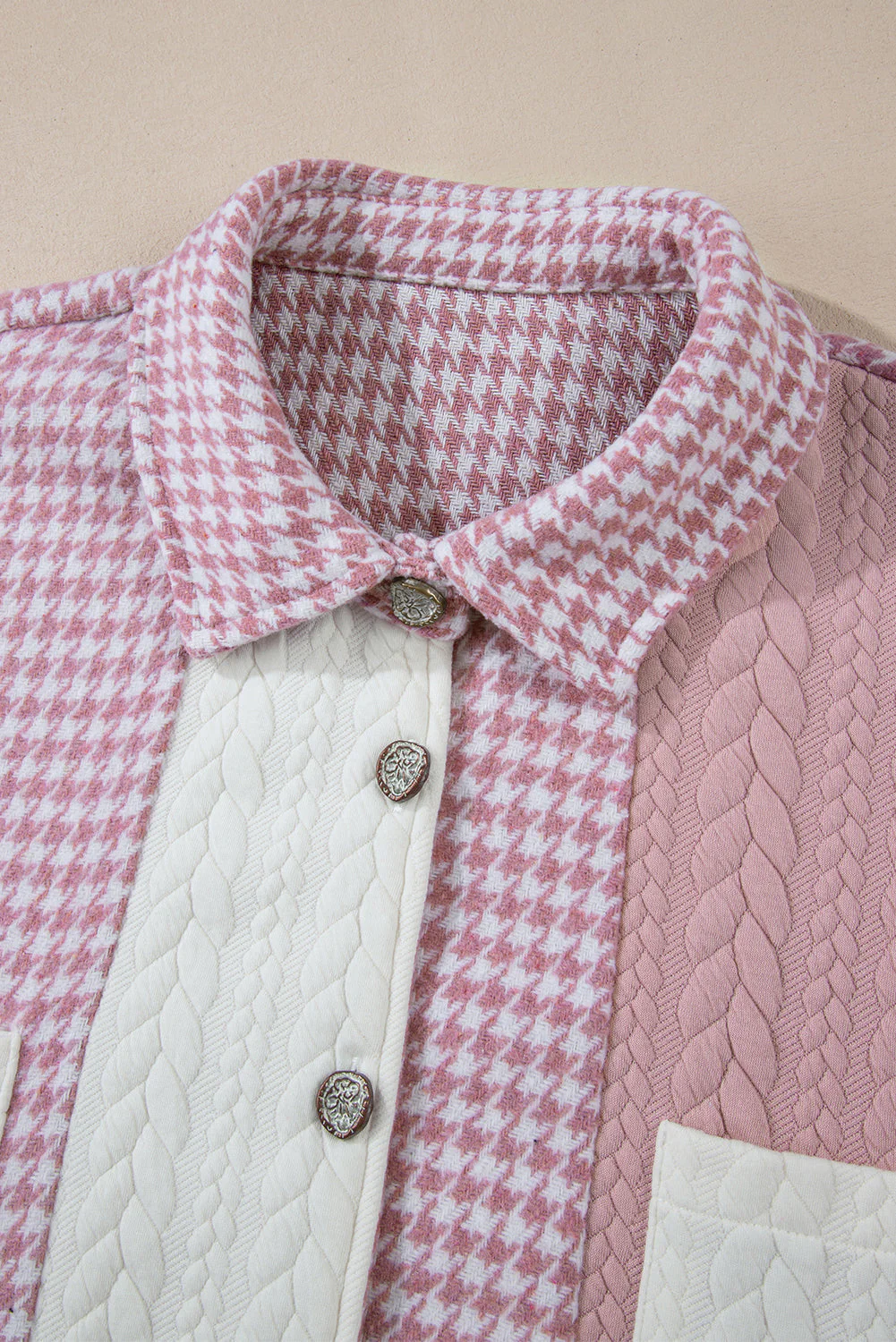 Threaded Pear Luna Houndstooth Loose Shacket - Image 8