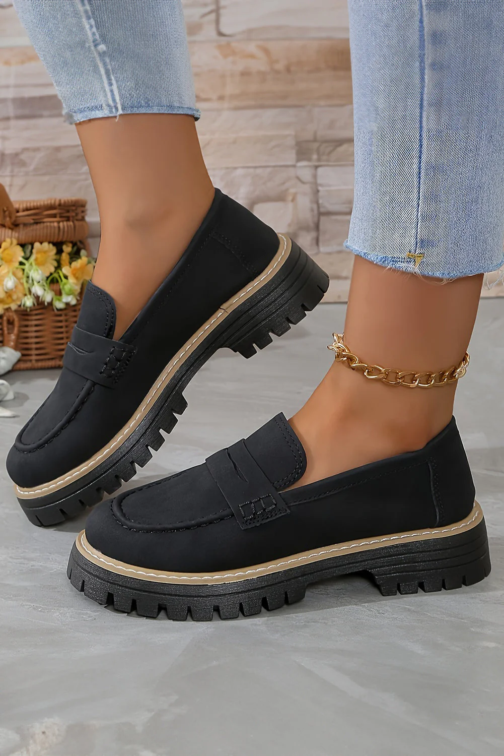 Threaded Pear Lyra Slip On Chunky Loafers