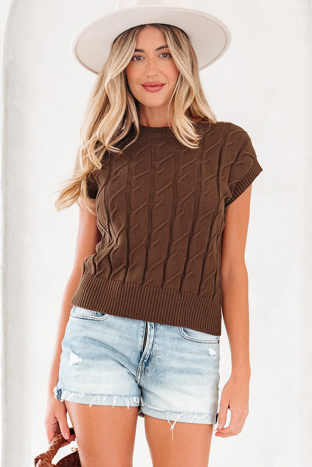 Threaded Pear Lyrajira Texture Short Sleeve Sweater - Image 4