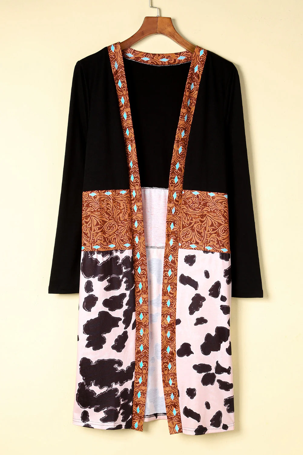 Threaded Pear Madison Patchwork Open Front Cardigan - Image 7