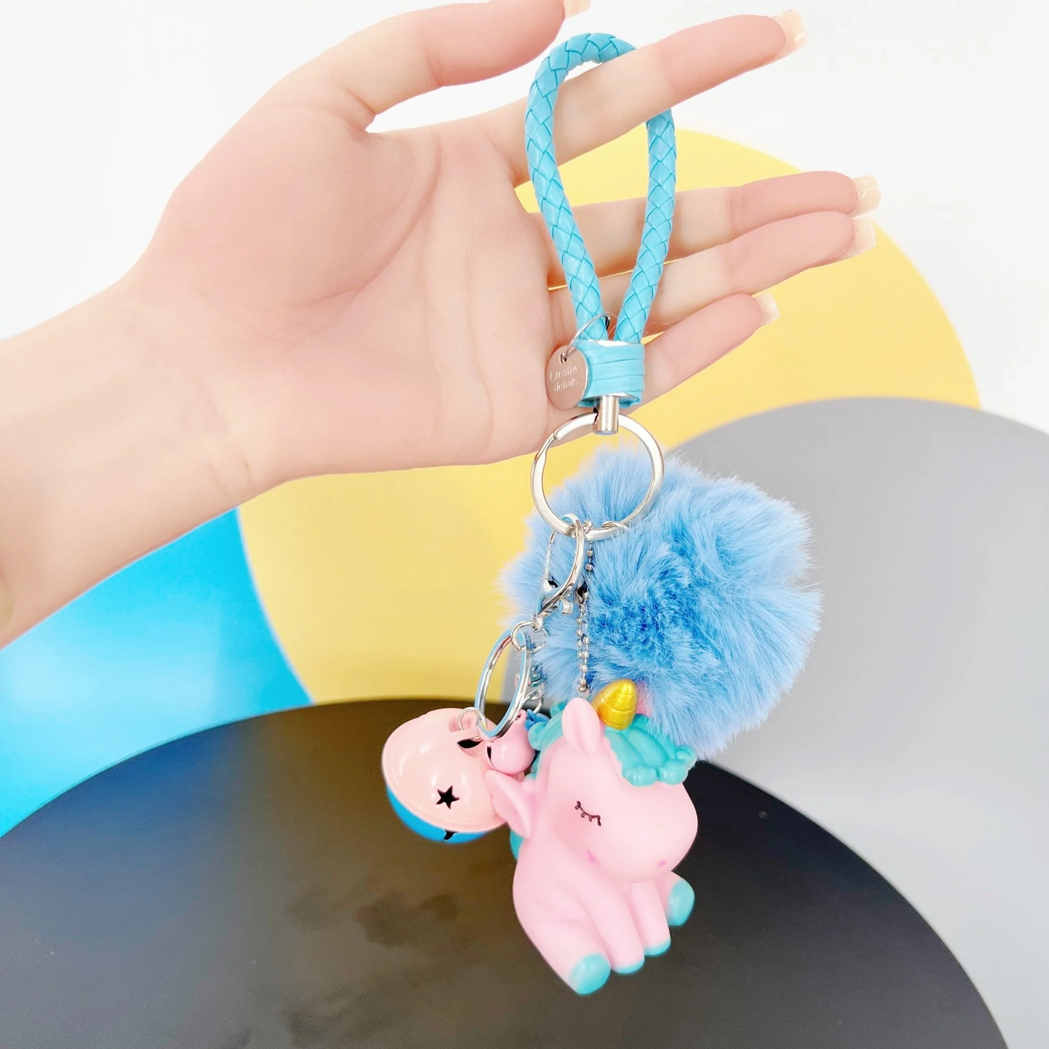 Magical Unicorn Keychain with Fur Ball and Bell for Daily Charm - Image 11
