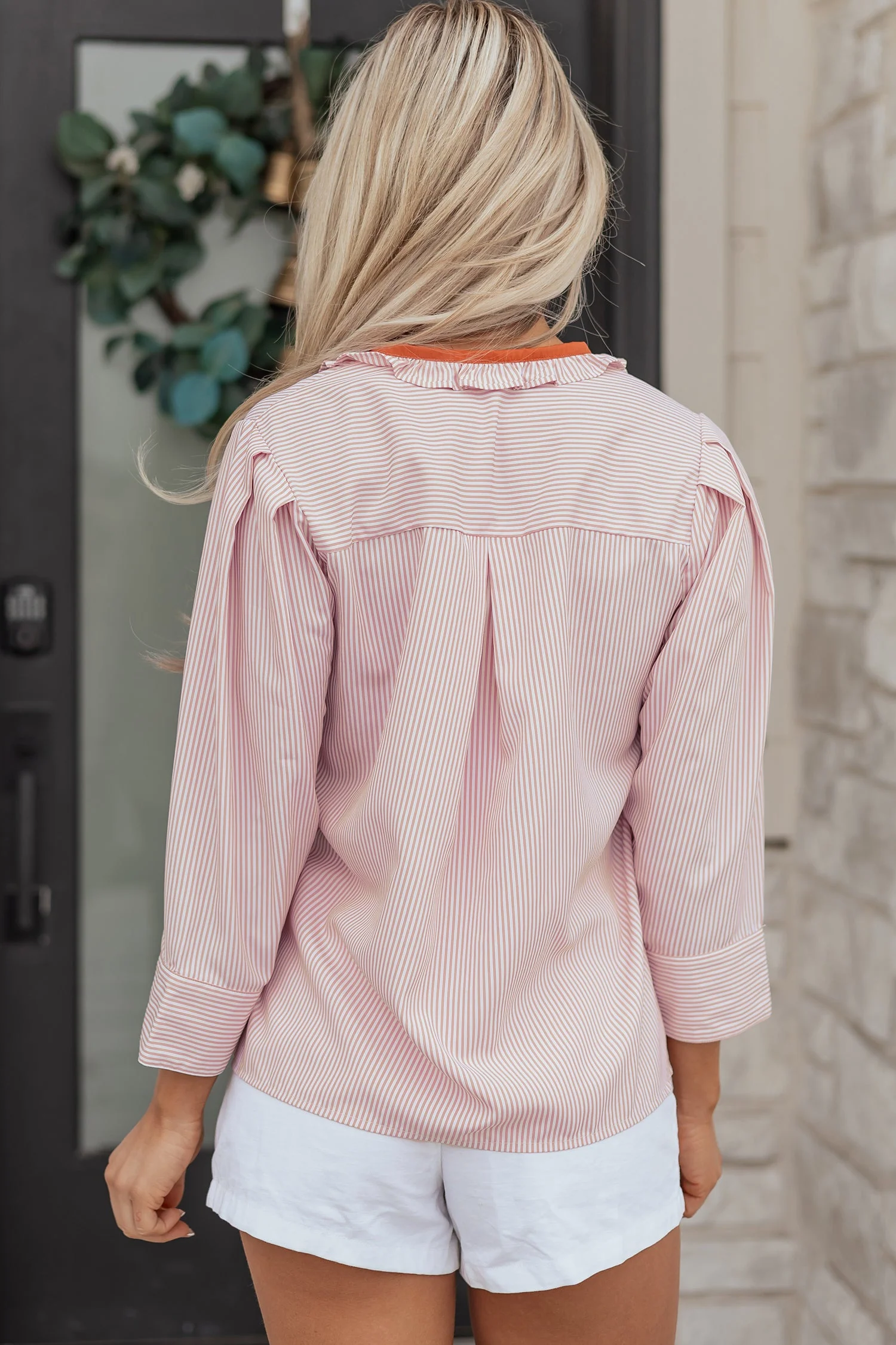Threaded Pear Maren Frilled Collar Down Shirt - Image 2