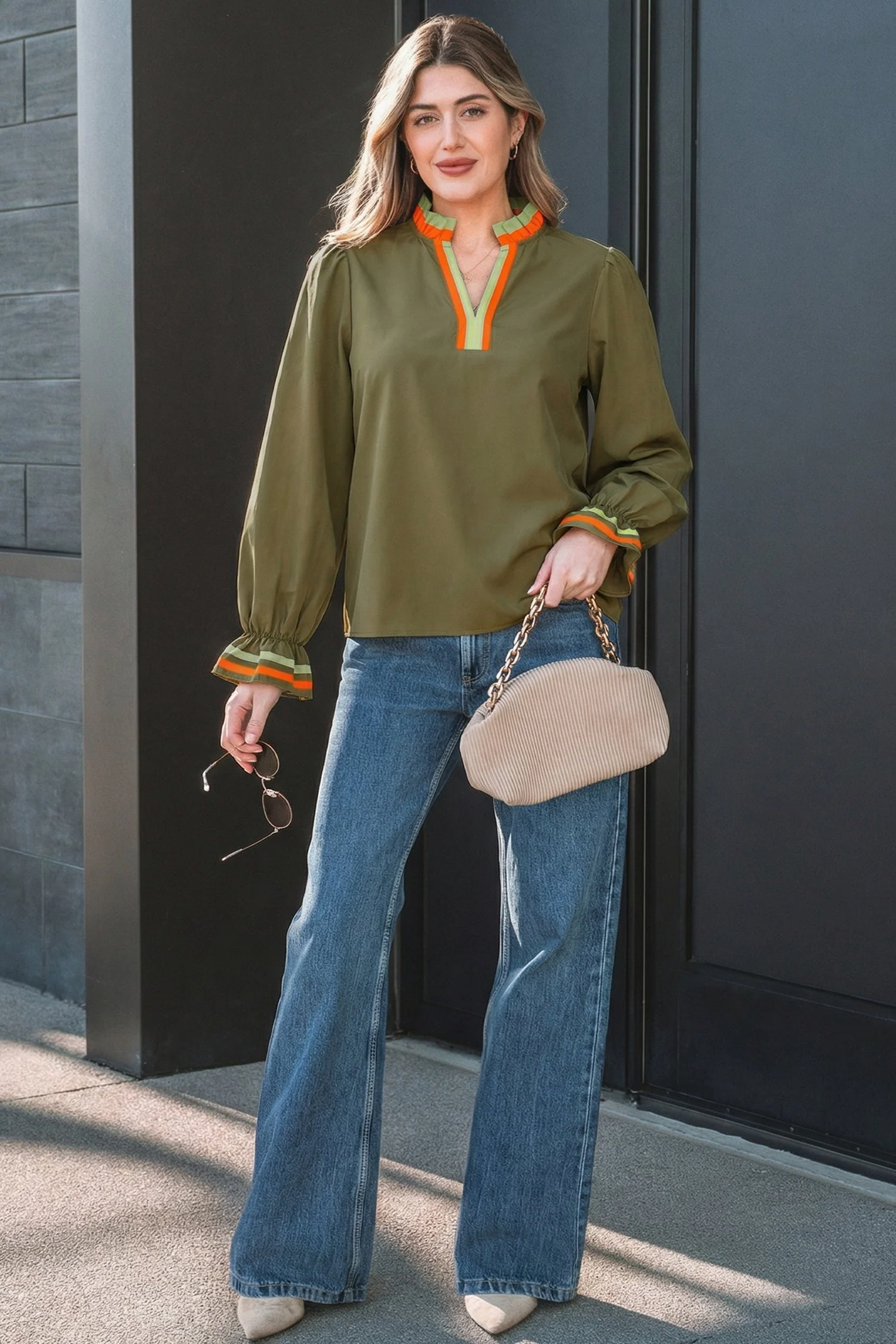 Threaded Pear Marie Long Sleeve Blouse Long Sleeve Top - Image 4