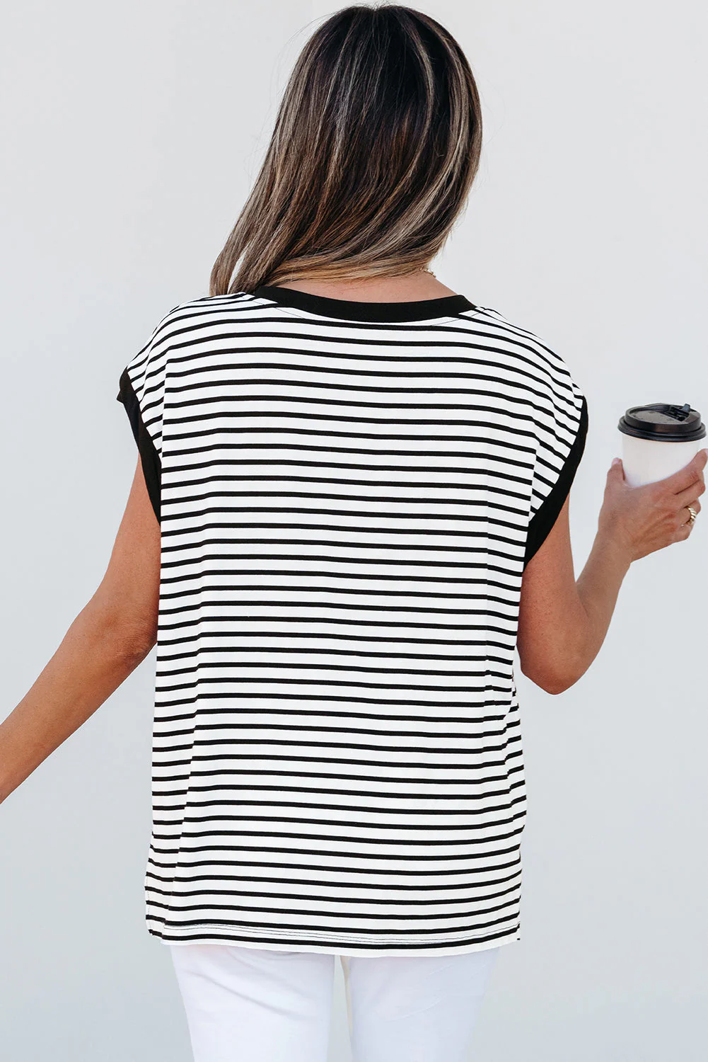 Threaded Pear Marie Stripe Chest Pocket Tank Top - Image 2