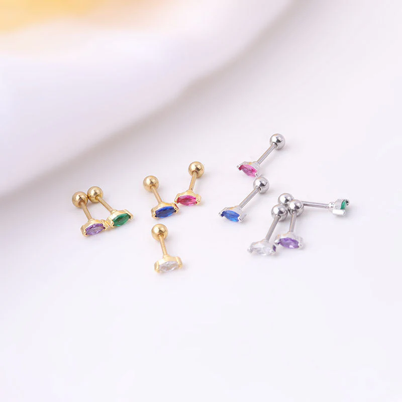 Mint & Lily Marquis Gemstone Sleeper Stud Earrings - Image 6