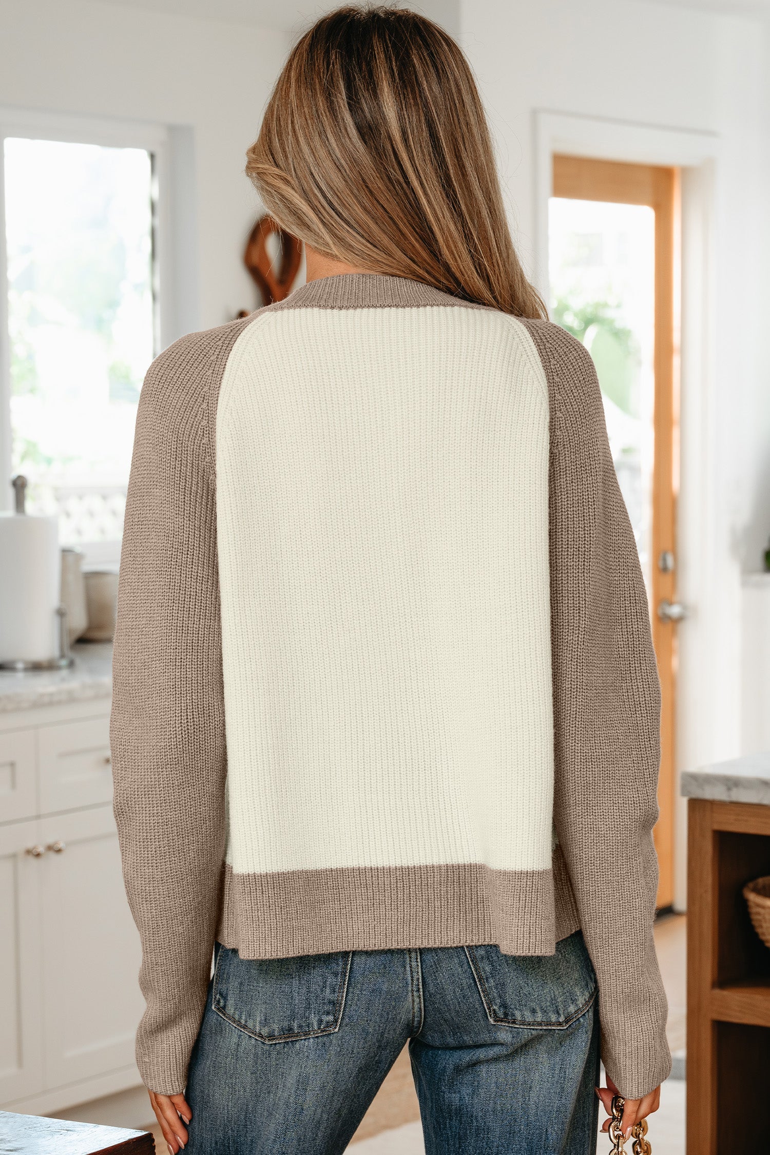 Threaded Pear Maryam Ribbed Knit Down Sweater - Image 2