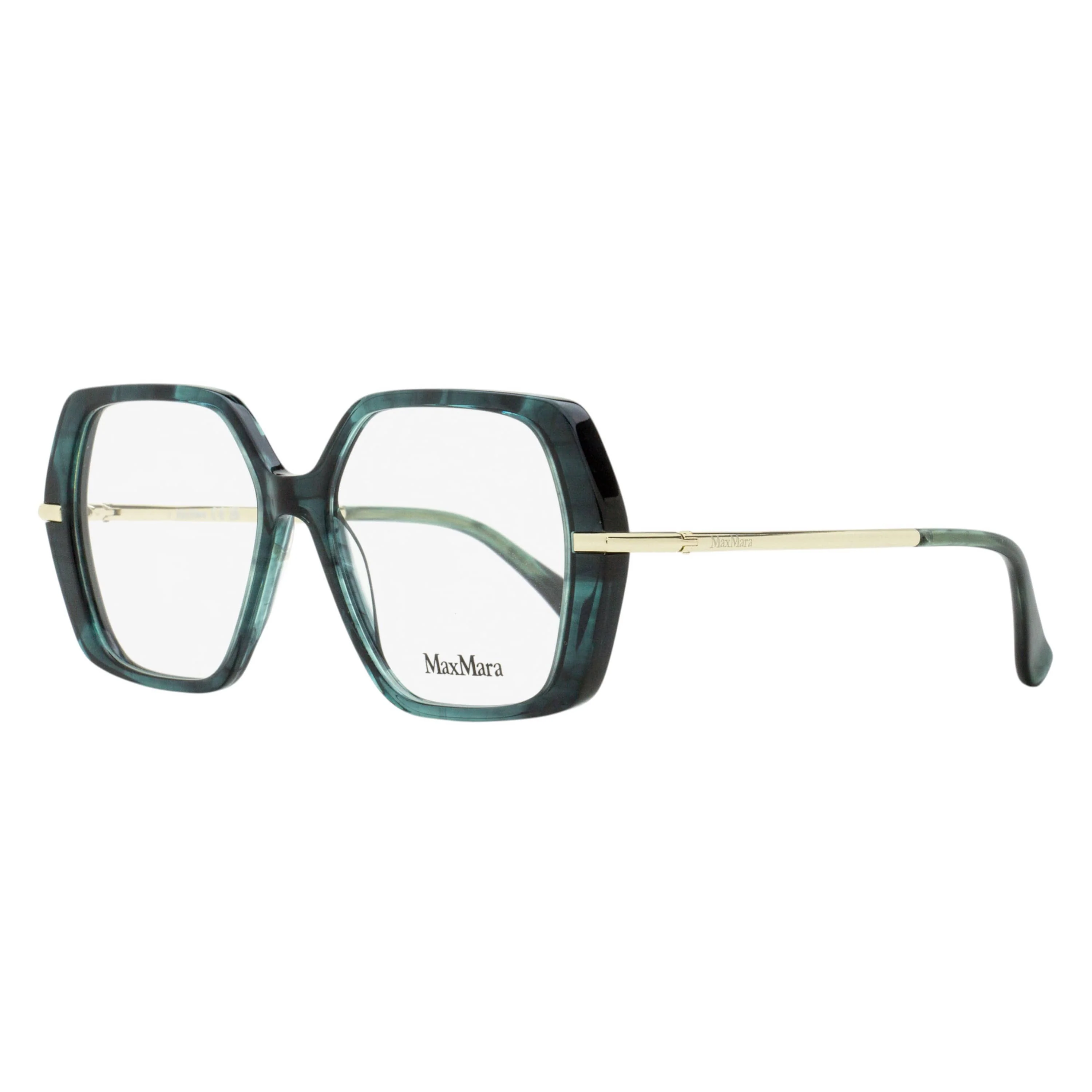 Max Mara Geometric Eyeglasses MM5175 001 Black/Gold 52mm - Image 7