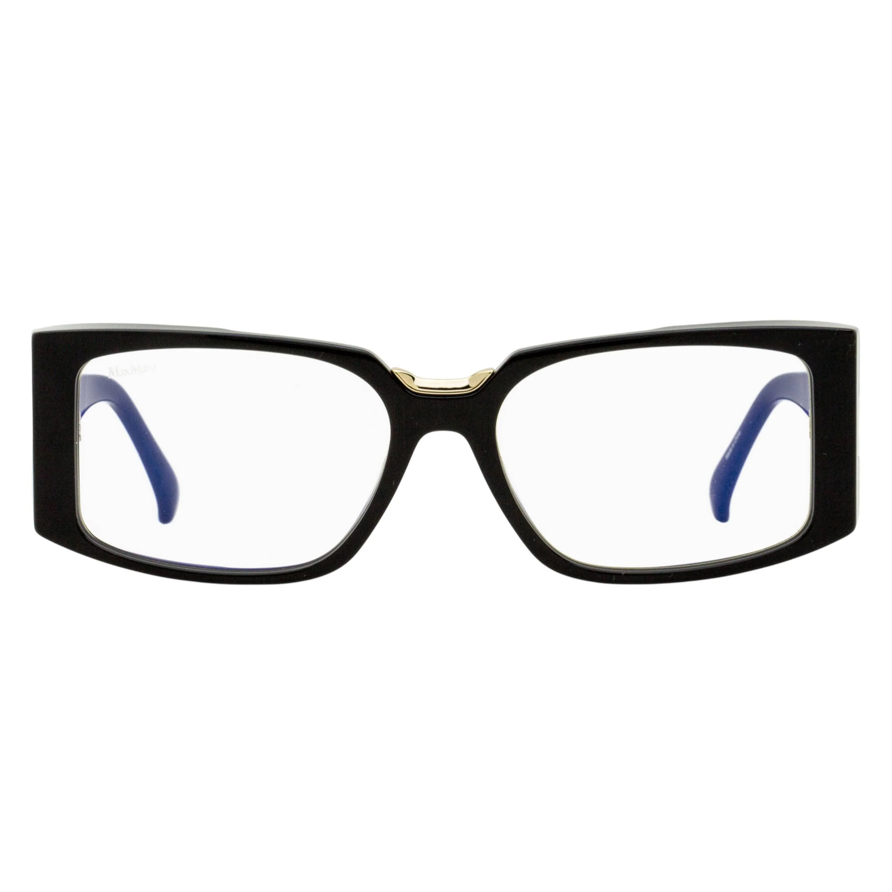 Max Mara Rectangular Blue Block Eyeglasses MM5157-B 001 Black/Gold 54mm - Image 2