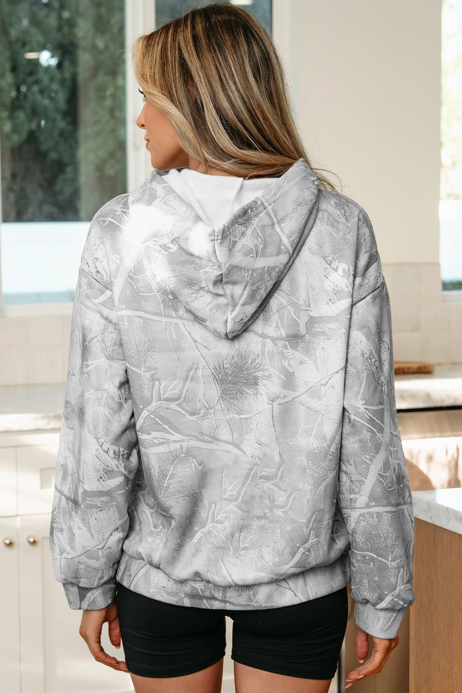 Threaded Pear Maya Print Oversized Sporty Hoodie - Image 2